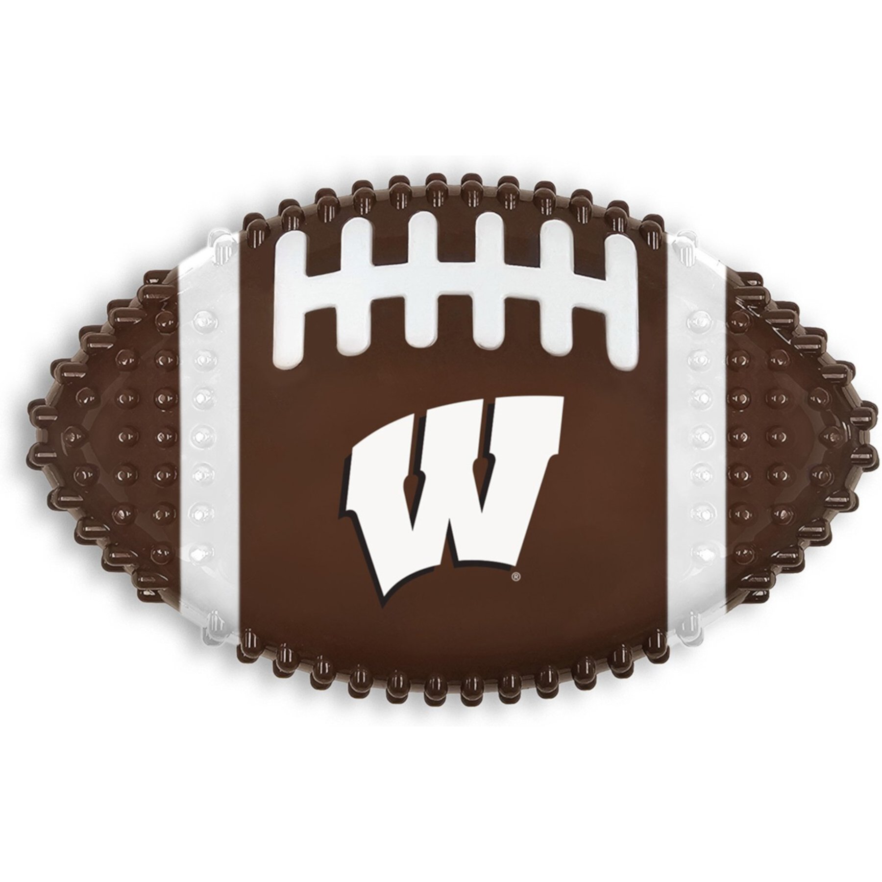 Pets First Wisconsin Hard Nylon Football Dog Chew Toy, Brown Pets First