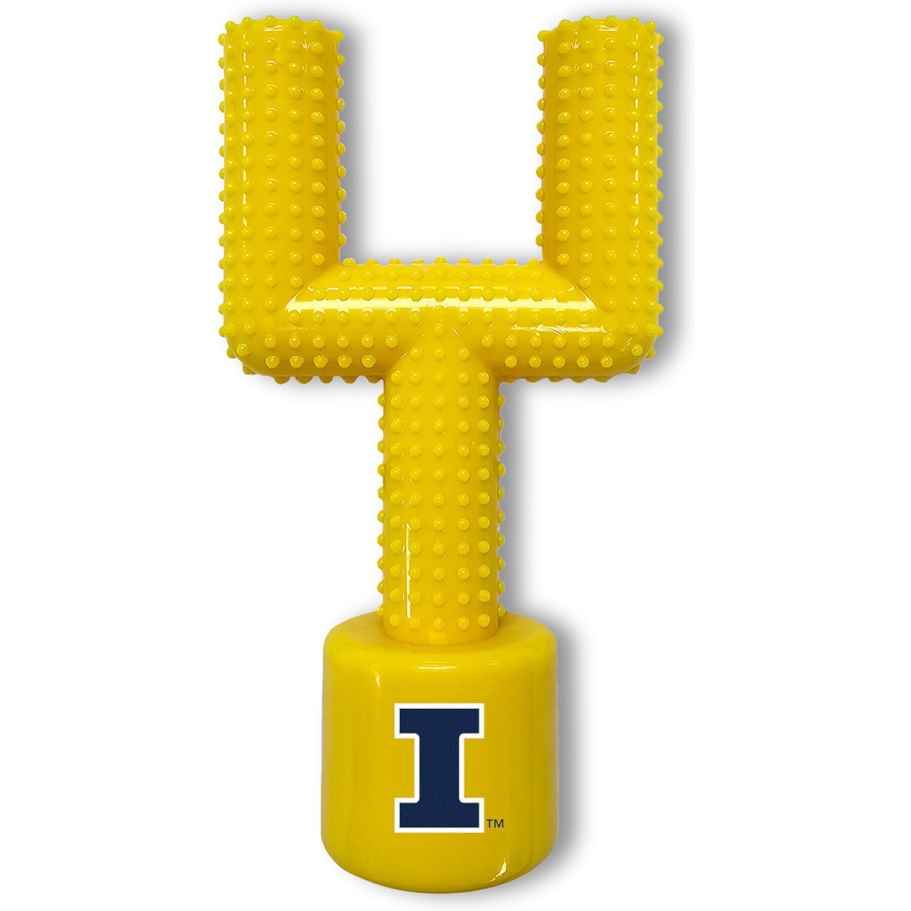 Pets First Illinois Hard Nylon Goal Post Dog Chew Toy, Yellow Pets First