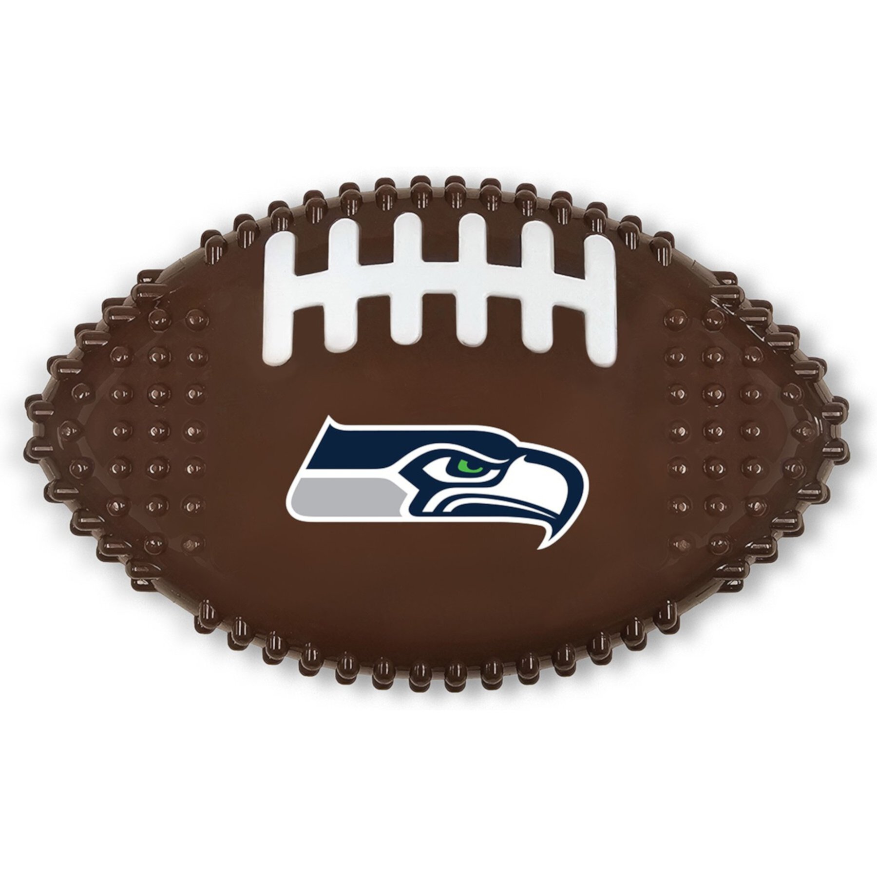 Pets First Seattle Seahawks Hard Nylon Football Dog Chew Toy, Brown Pets First