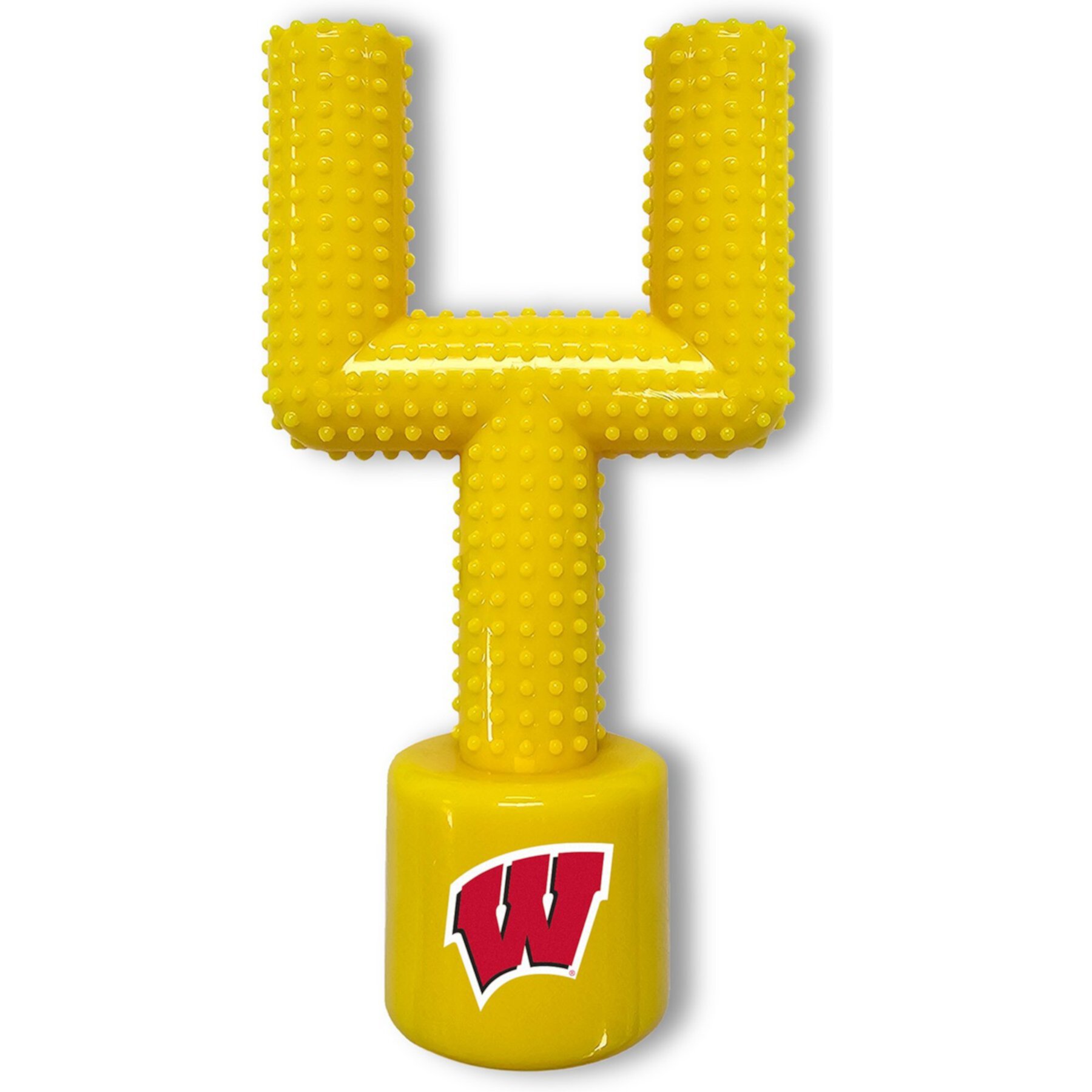 Pets First Wisconsin Hard Nylon Goal Post Dog Chew Toy, Yellow Pets First