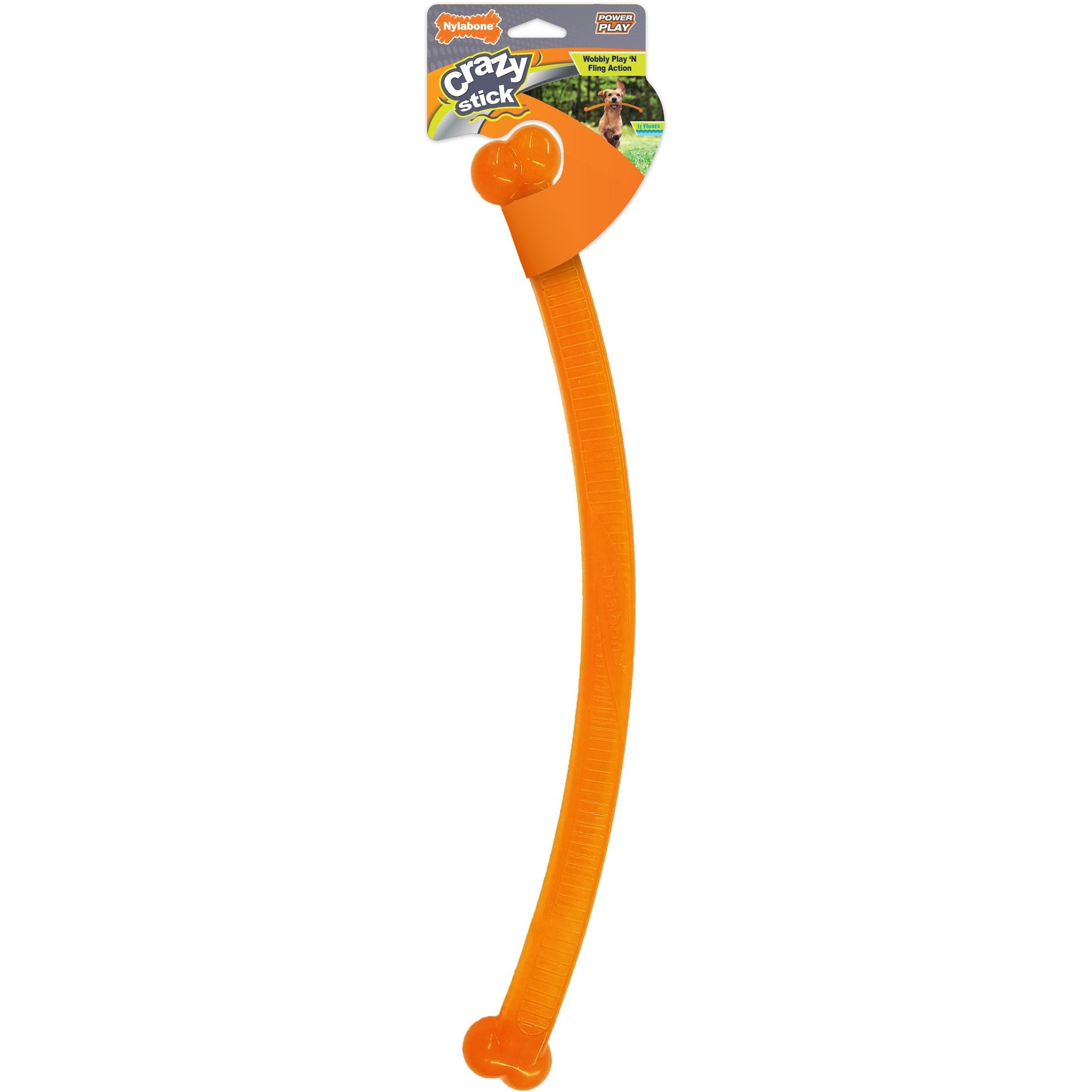 Nylabone Power Play Crazy Stick Dog Toy, Orange Nylabone