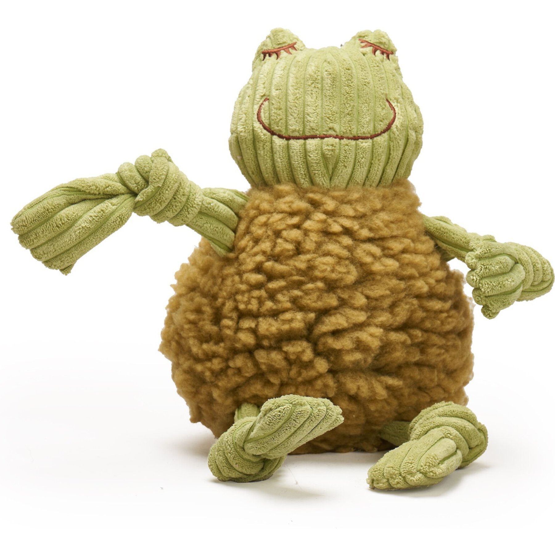 HuggleHounds HuggleFleece FlufferKnottie Fiona the Frog Dog Toy HuggleHounds