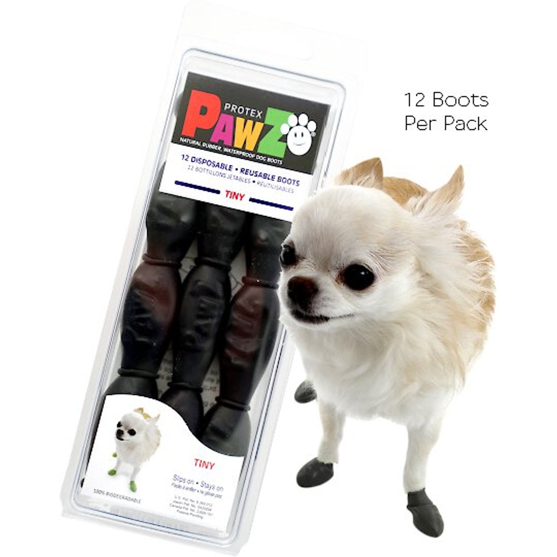 Pawz Waterproof Dog Boots, Black Pawz