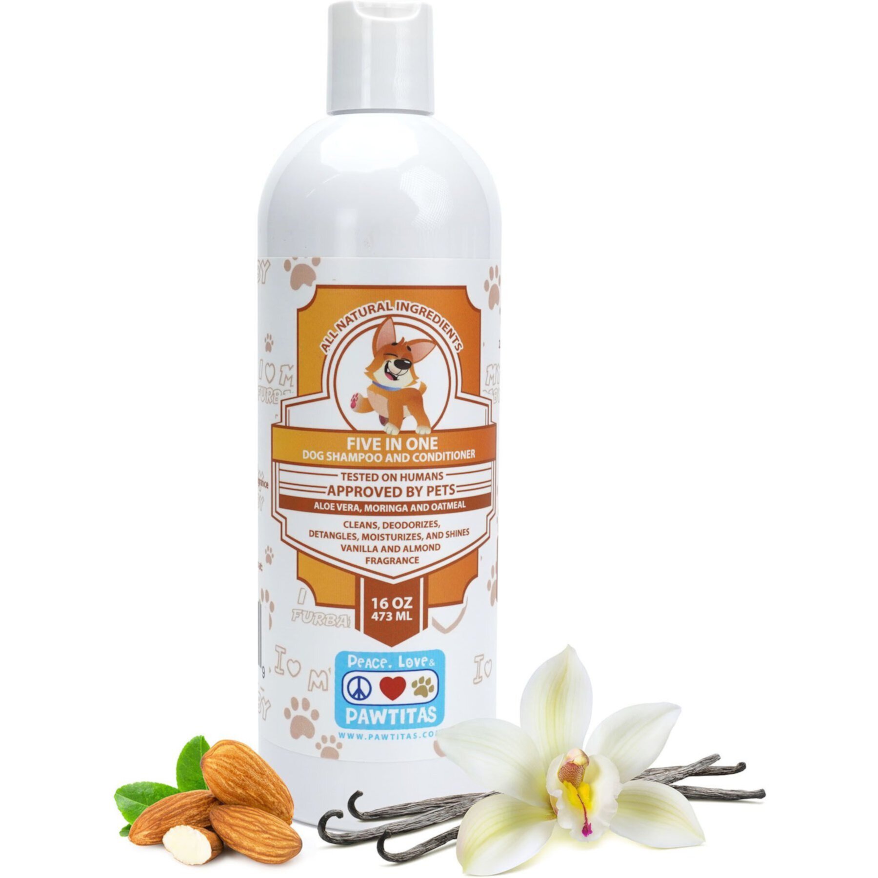 Pawtitas Organic Vanilla & Almond Oatmeal Dog Shampoo & Conditioner Pawtitas