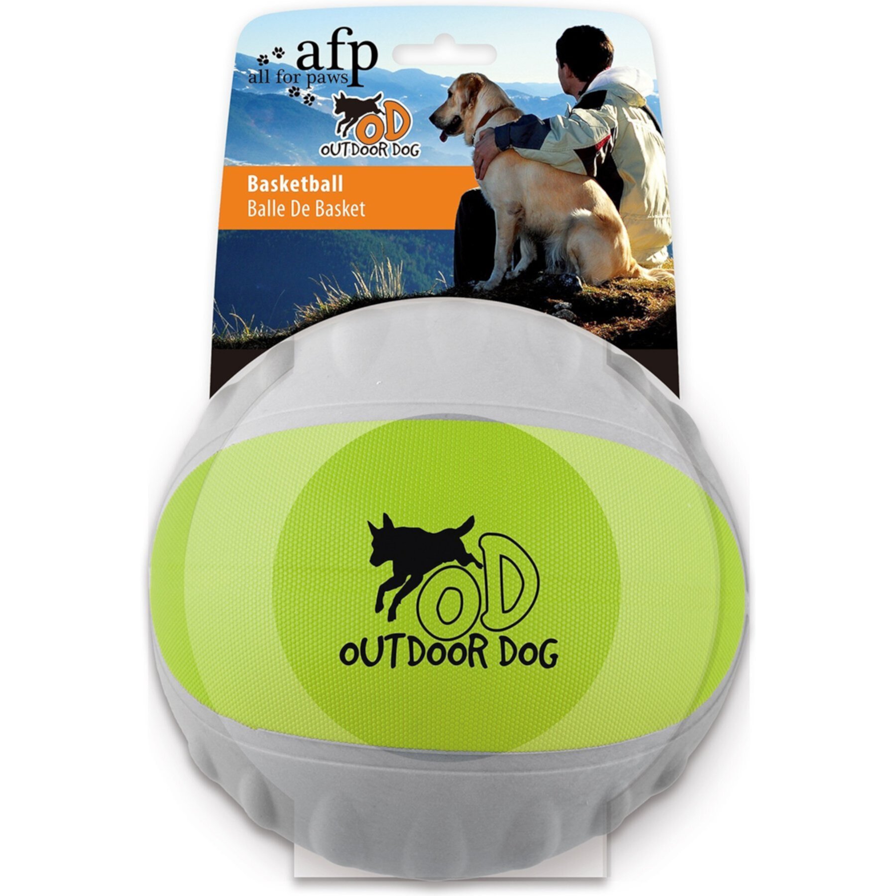 allforpaws Outdoor Durafoam Basketball Dog Toy, Green allforpaws