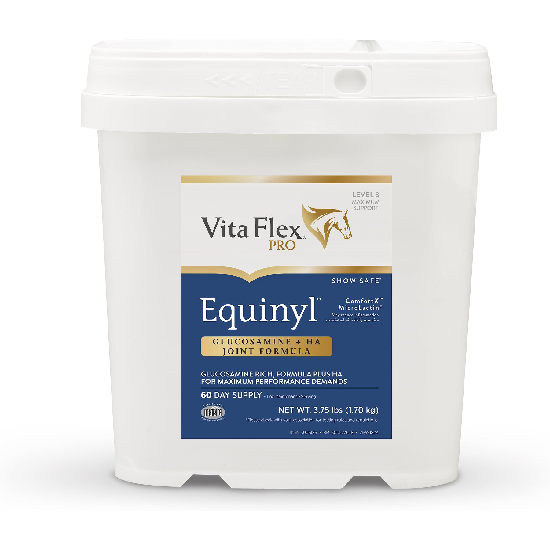 Vita Flex Pro Equinyl Glucosamine & Hyaluronic Acid Joint Formula Powder Horse Supplement, 3.75-lb bucket Vita Flex Pro