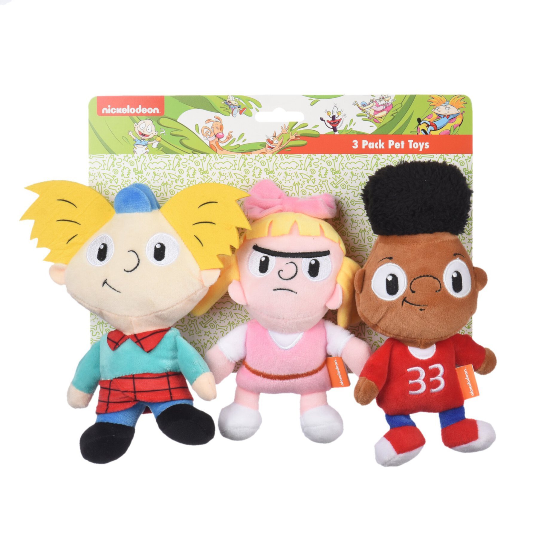 Fetch For Pets Nickelodeon Hey Arnold Gerald, Helga & Arnold Squeaky Plush Dog Toys, 3 count fetch FOR PETS