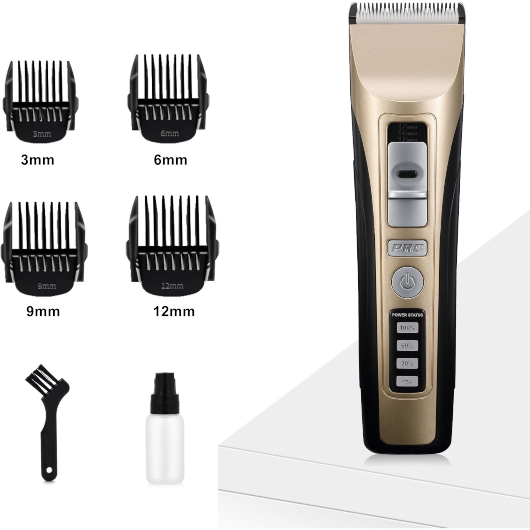 PATPET P930 Rechargeable Five-Level Speed Regulation Seat Pet Hair Grooming Clippers, Gold Patpet