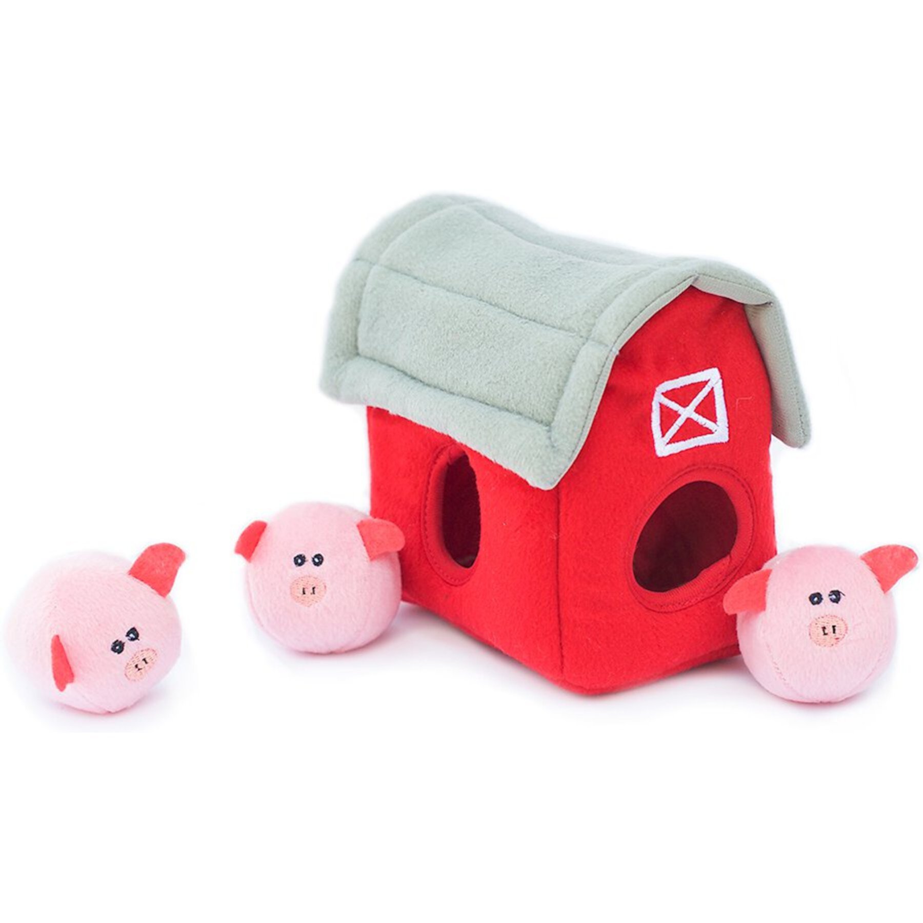 ZippyPaws Zippy Burrow Pig Barn Dog Toy Zippypaws