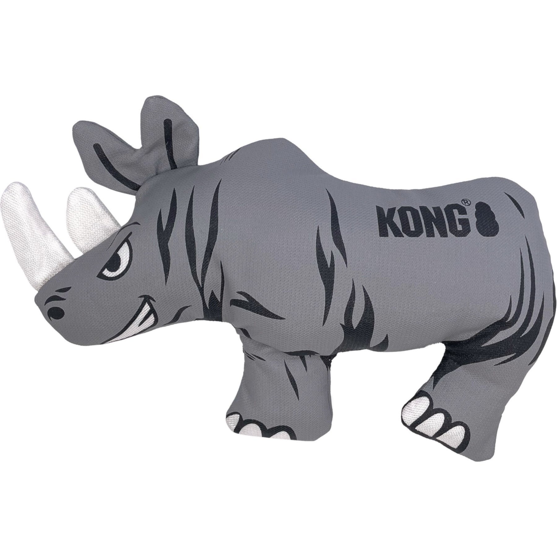 KONG Maxx Rhino Tough Squeaky Dog Plush Toy, Grey, Large Kong