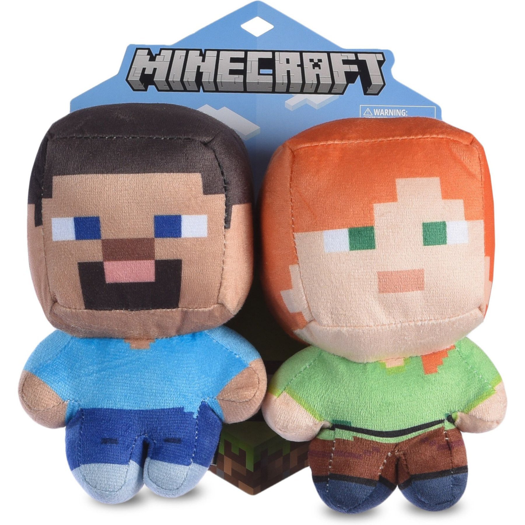 Fetch For Pets Minecraft Steve & Alex Figure Plush Squeaky Dog Toy, Small, 2 count fetch FOR PETS