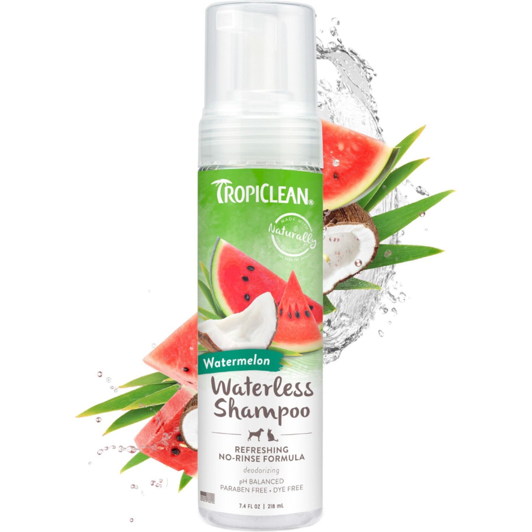 TropiClean Watermelon Waterless Dog & Cat Shampoo TropiClean