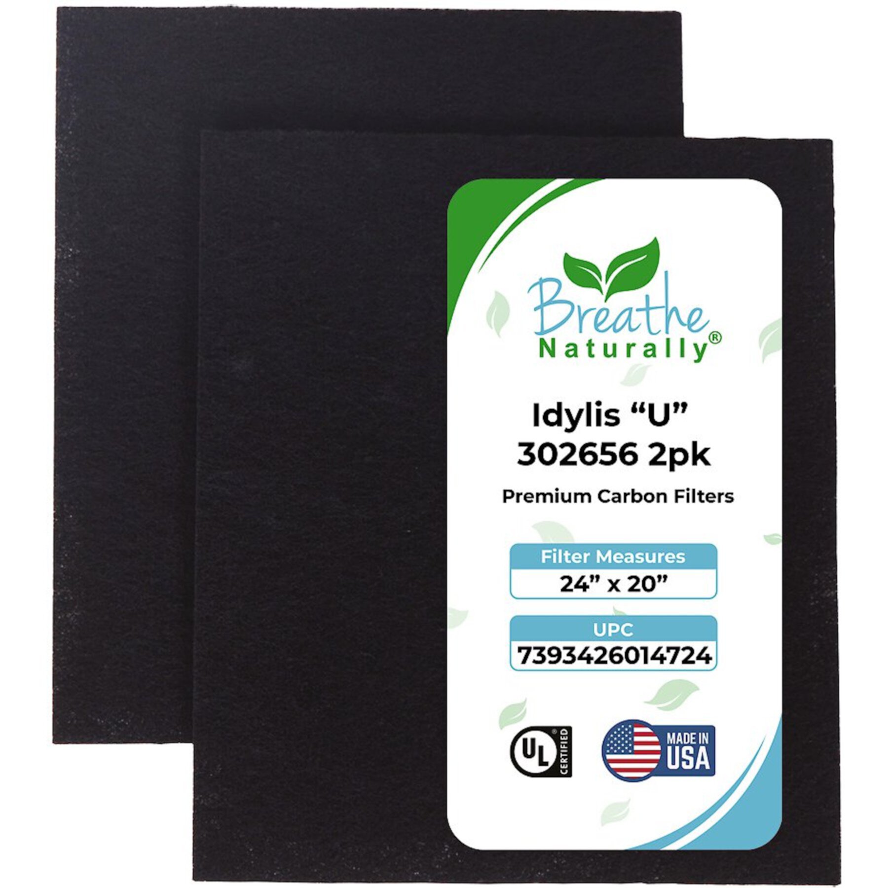 Breathe Naturally Replacement Carbon Prefilters for Idylis "U" 302656 Breathe Naturally