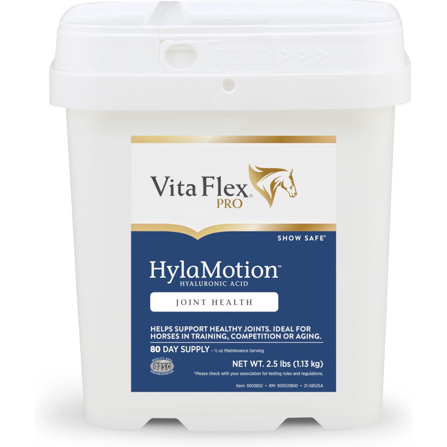 Vita Flex Pro Hylamotion Equine Joint Support Hay Flavor Powder Horse Supplement, 2.5-lb bucket Vita Flex Pro