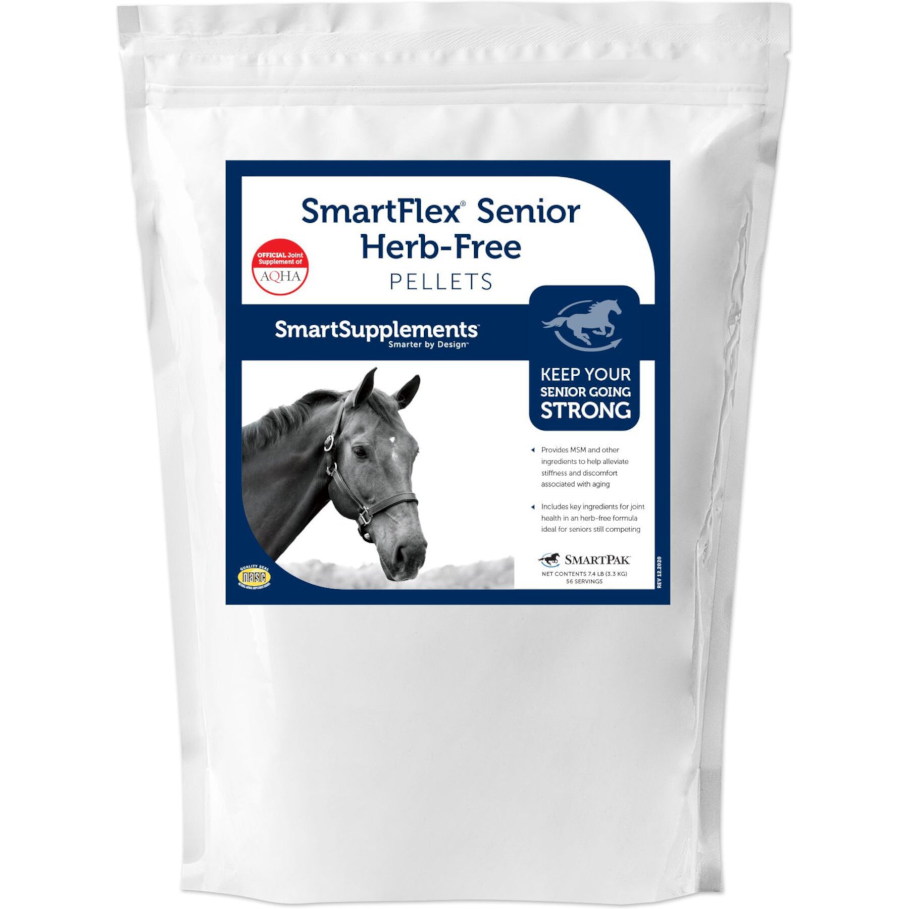 SmartPak SmartSupplements SmartFlex Senior Herb-Free Pellet Horse Joint Supplement, 7.4-lb bag Smartpak