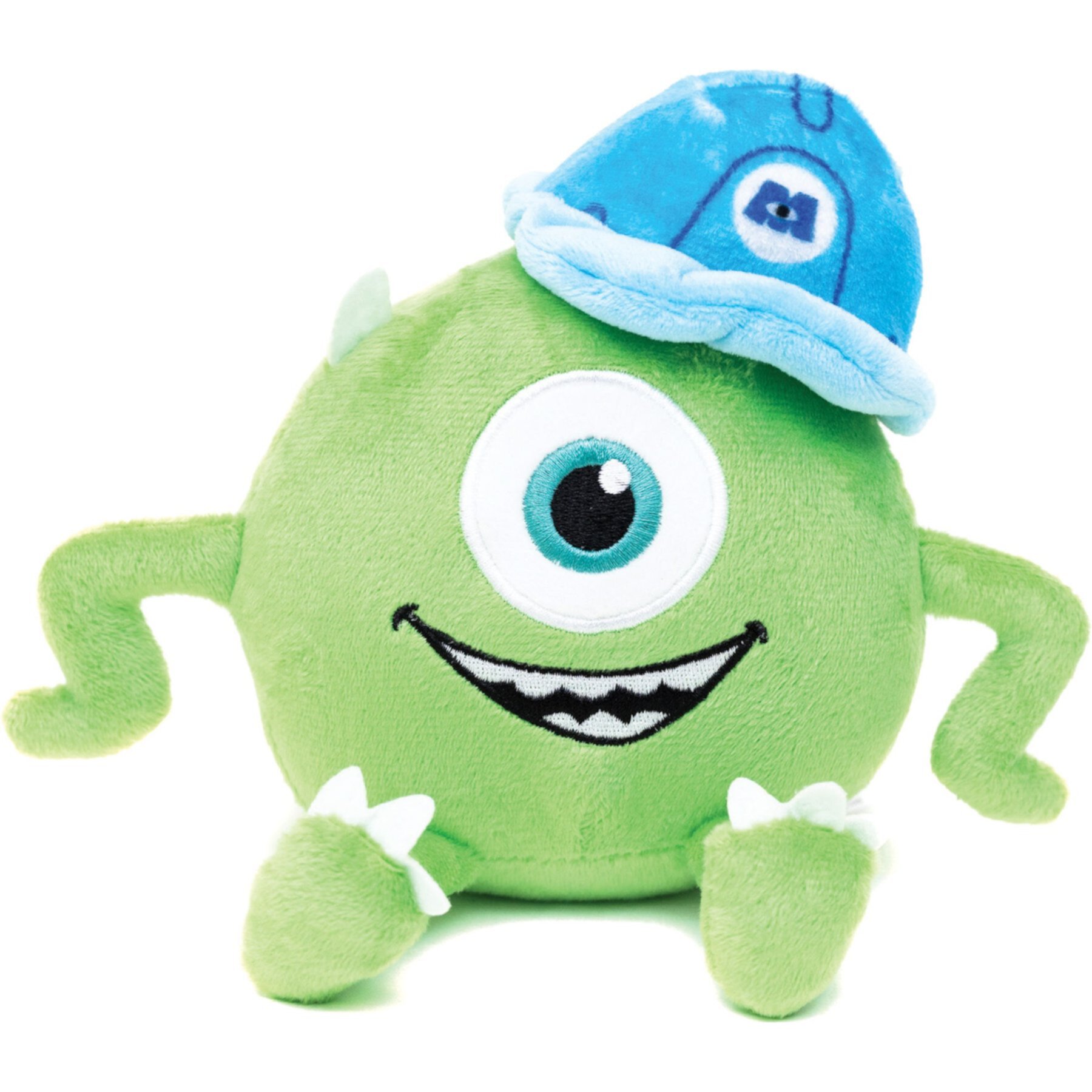 Buckle-Down Disney Monsters Inc. Mike Sitting Squeaky Plush Dog Toy, Green Buckle-Down