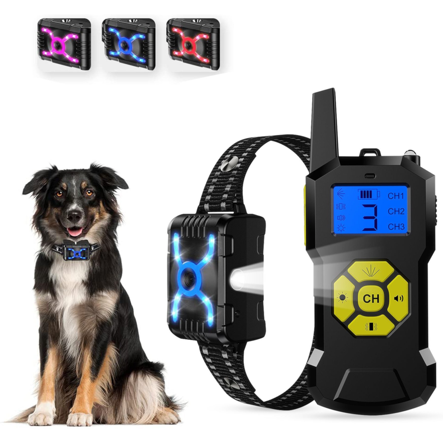 Petdiary T500 Deterrent Spray Rechargable Remote Dog Training Collar, Black Petdiary