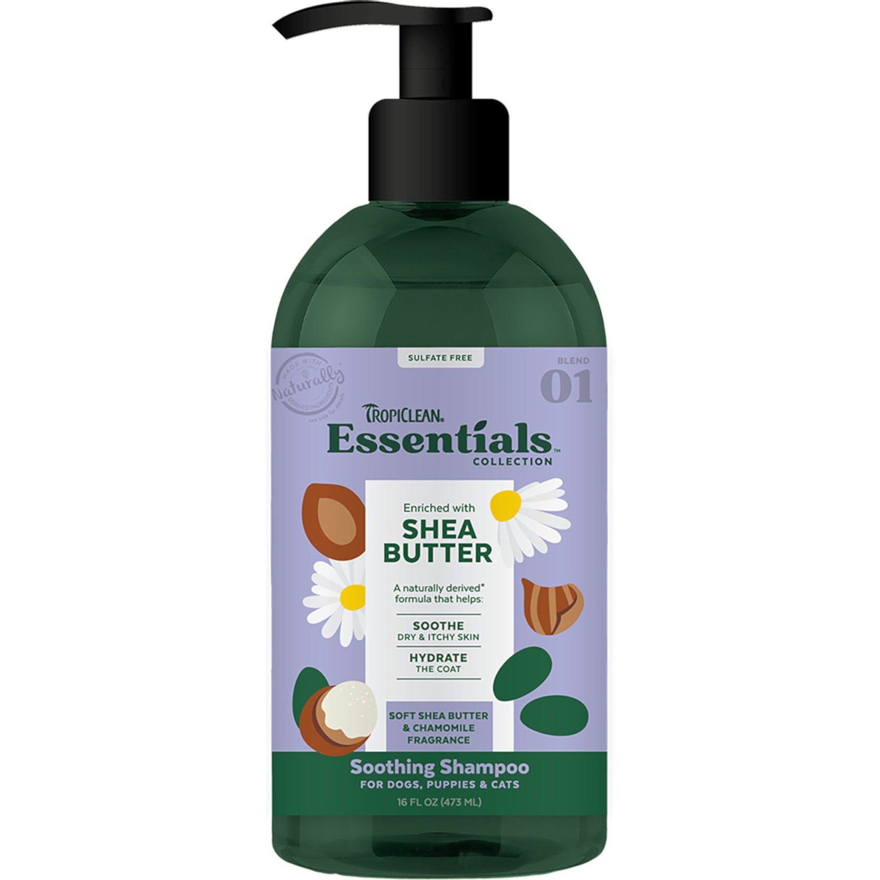 TropiClean Essentials Soothing Shea Butter Dog Shampoo, 16-fl oz bottle TropiClean