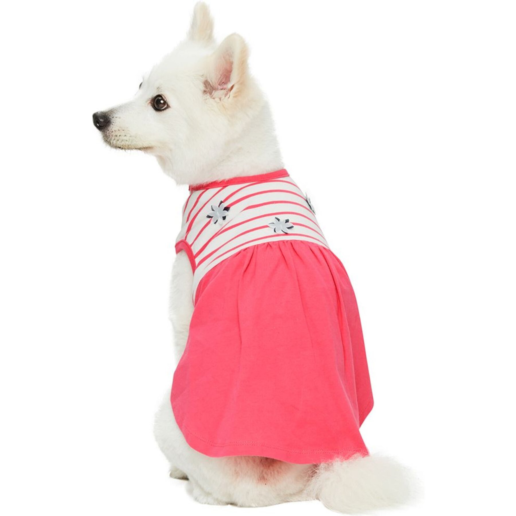 Dogs & Cats & Co. 100% Cotton Striped with Dainty Flowers, Human-Grade Material & Craftsmanship Dog Dress Dogs & Cats & Co.