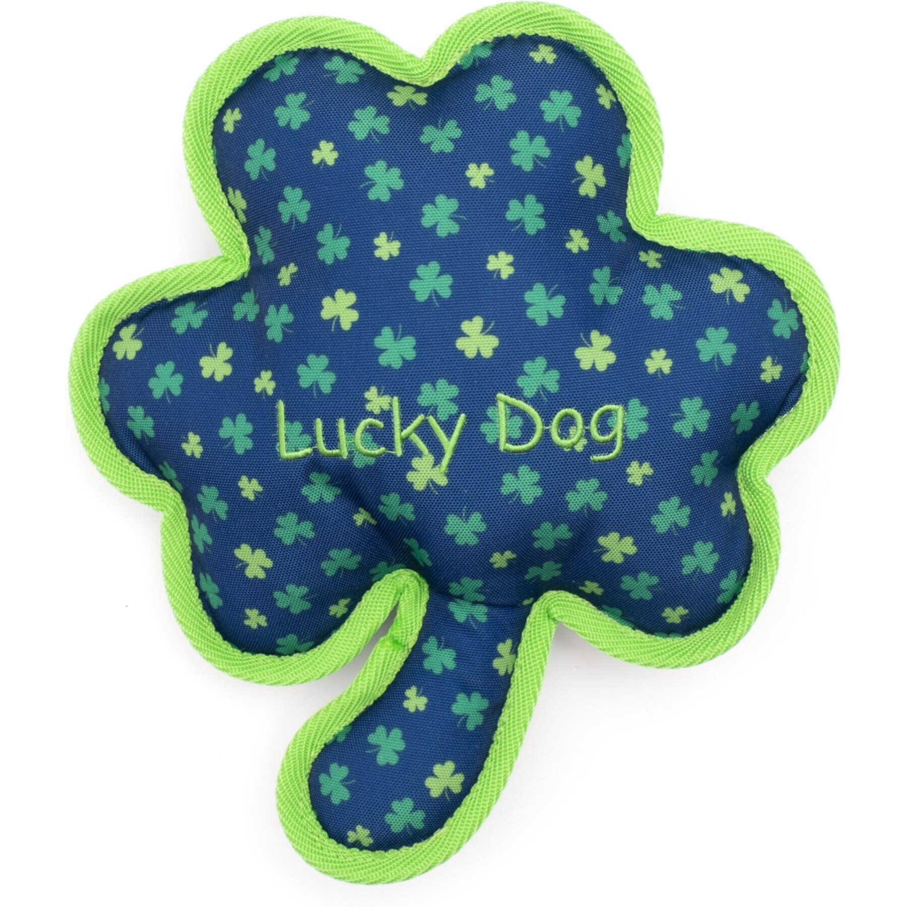 The Worthy Dog Lucky Squeaky Plush Dog Toy, Green The Worthy Dog