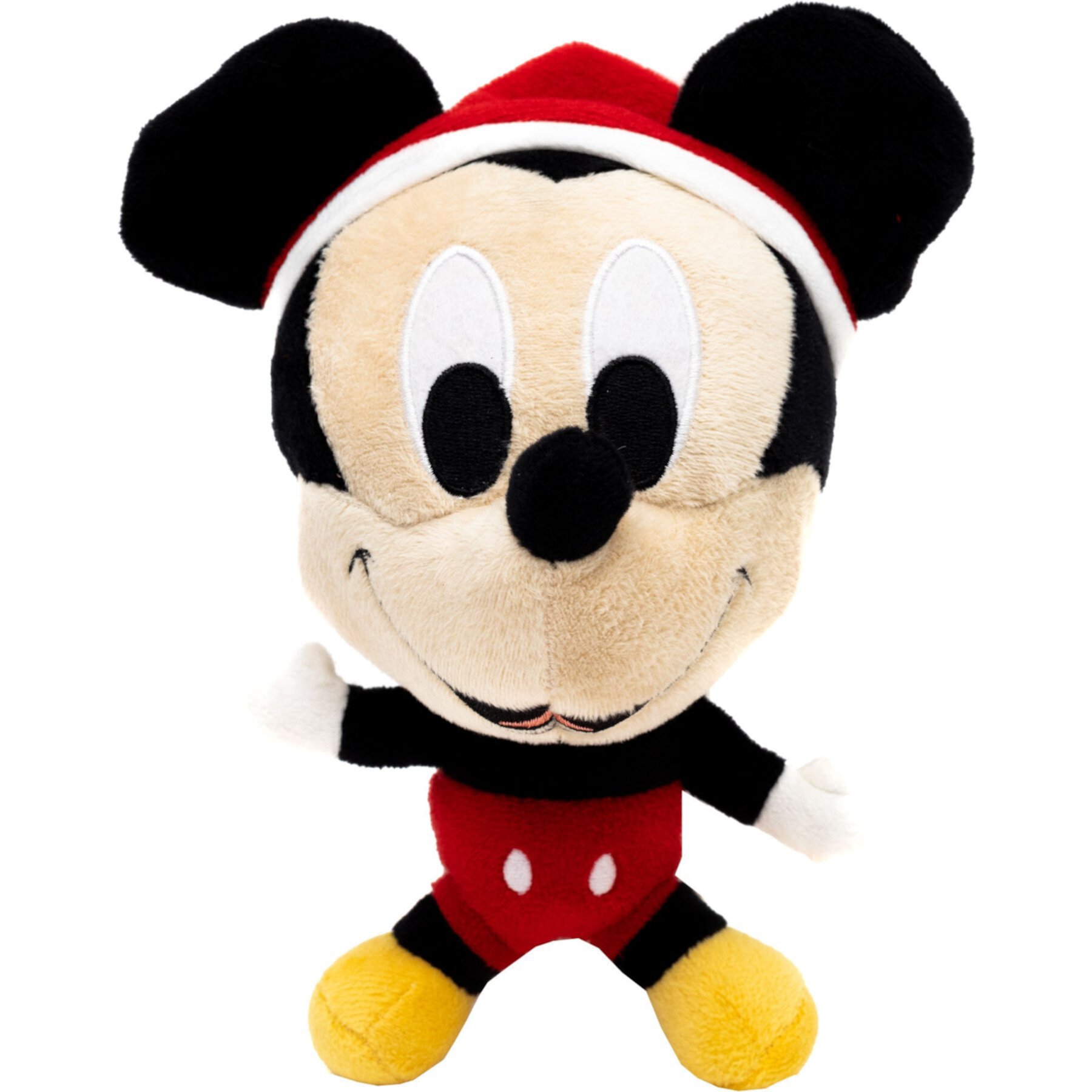 Buckle-Down Disney Mickey Mouse Santa Hat Squeaky Plush Dog Toy, Red Buckle-Down