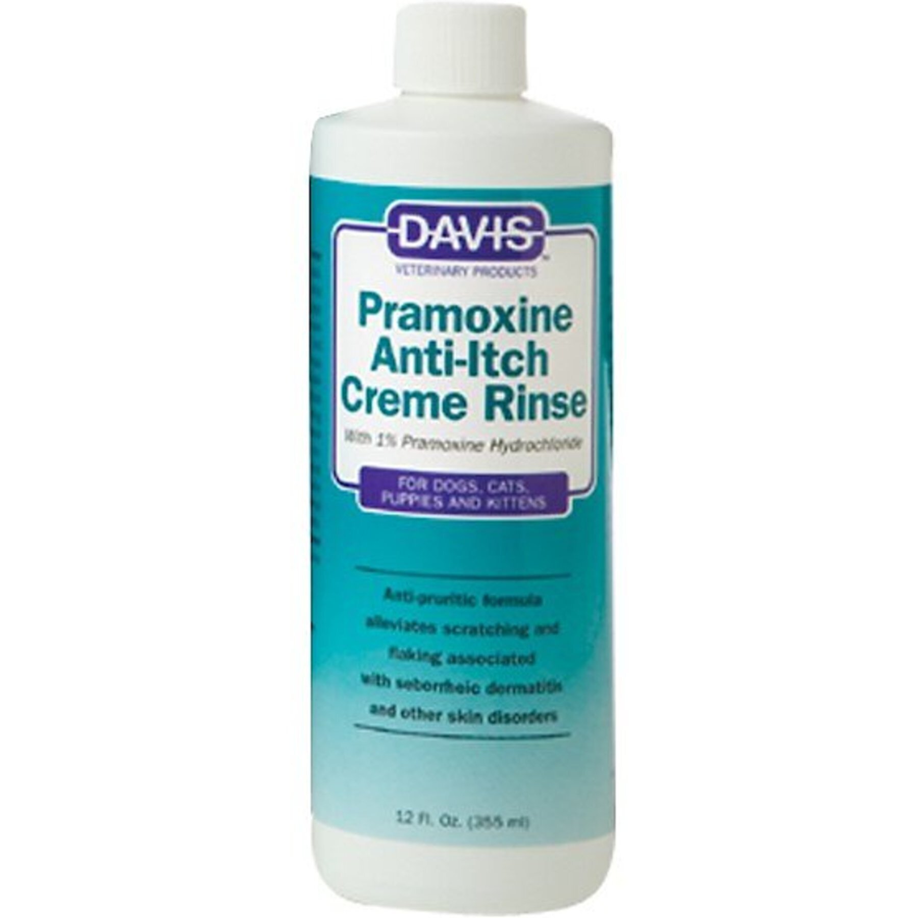 Davis Pramoxine Anti-Itch Dog & Cat Creme Rinse, 12-fl oz bottle Davis