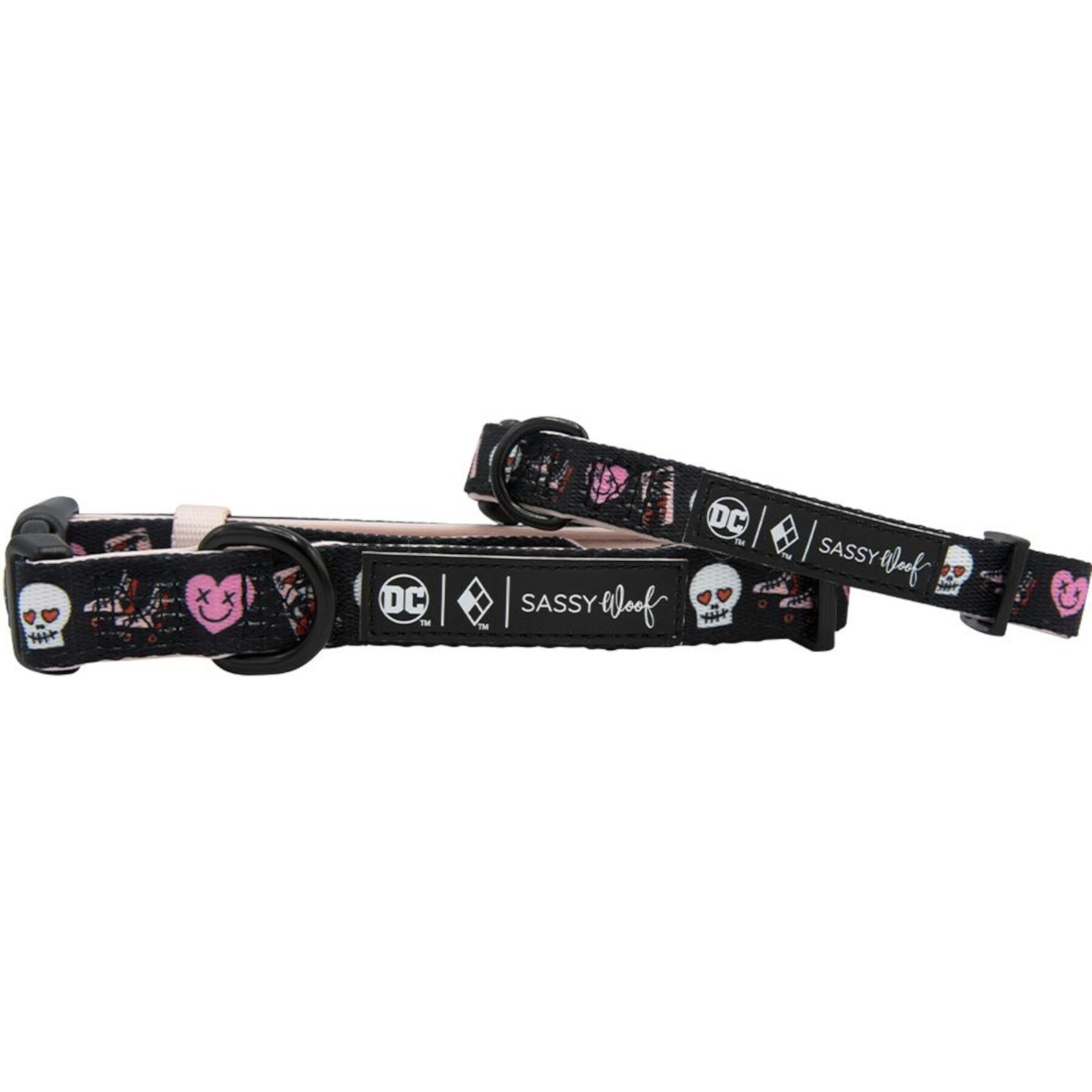 Sassy Woof Harley Quinn Dog Collar, Black Sassy Woof