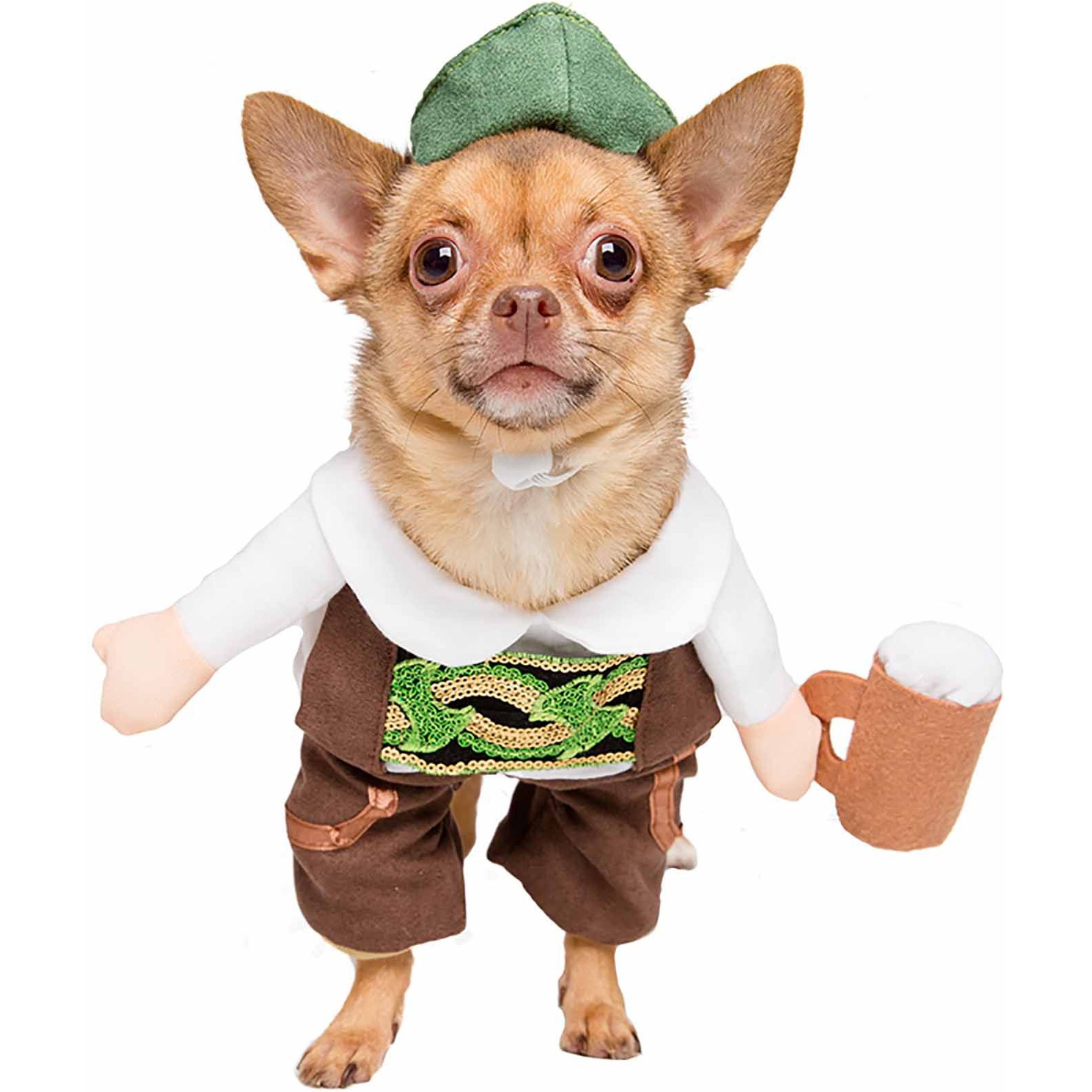 Pet Krewe German Beer Dog Costume, Green Pet Krewe