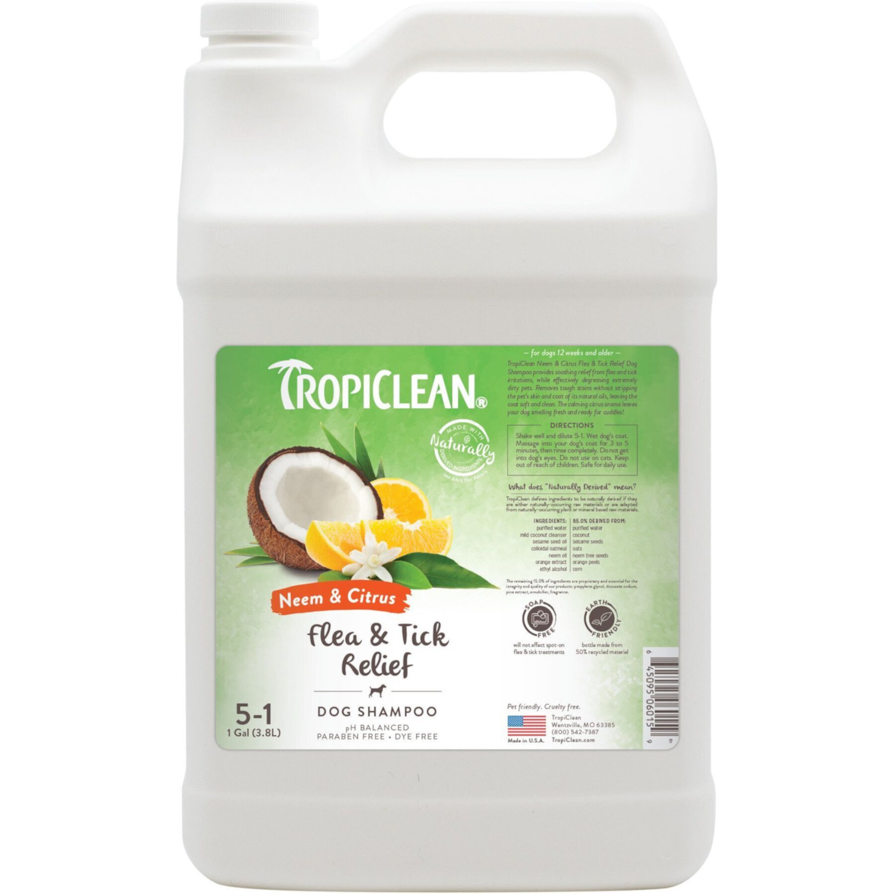 TropiClean Fast Itch Relief from Flea Bites Neem & Citrus Dog Shampoo TropiClean