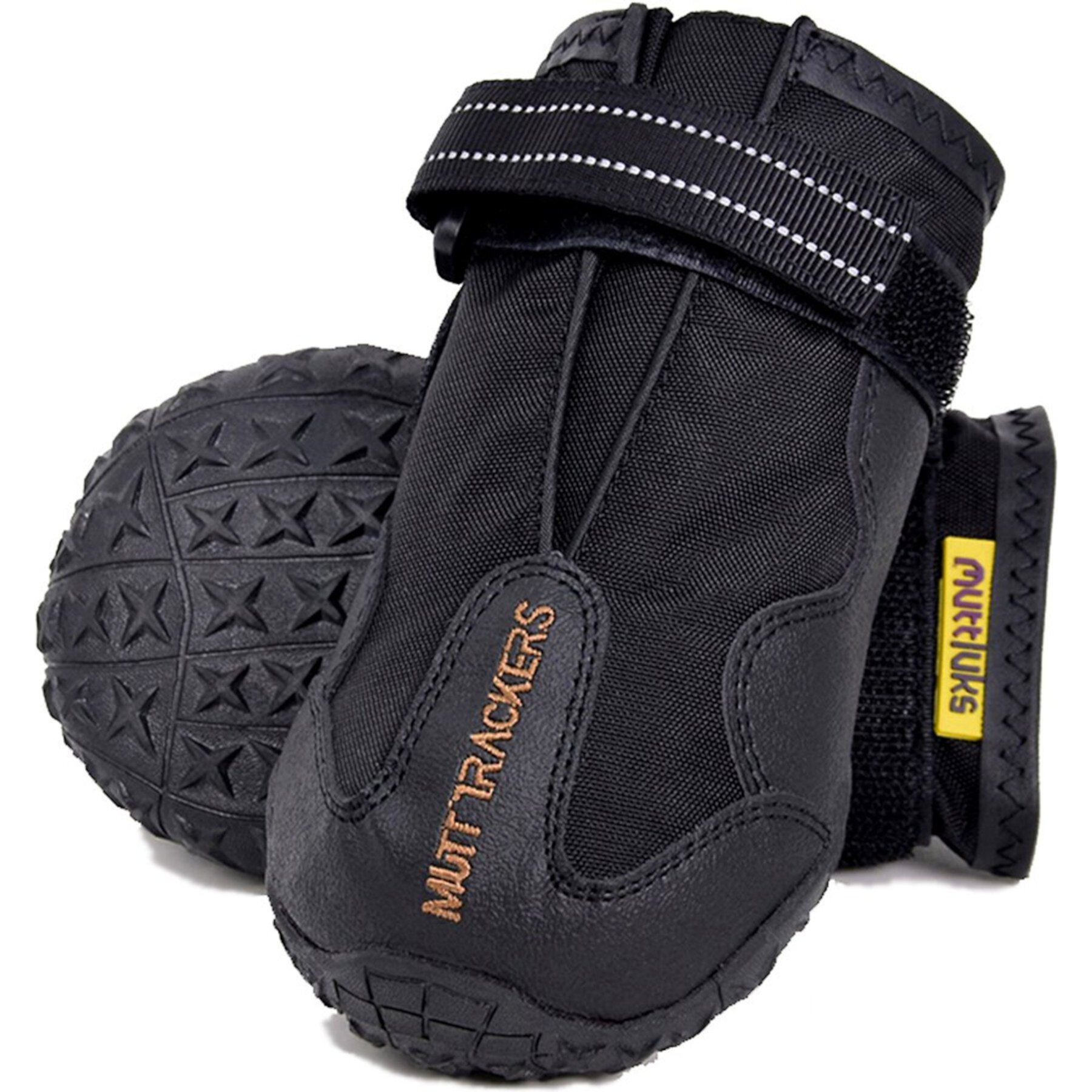 Muttluks Trackers All-Season Dog Boots, Black, 2 count Muttluks