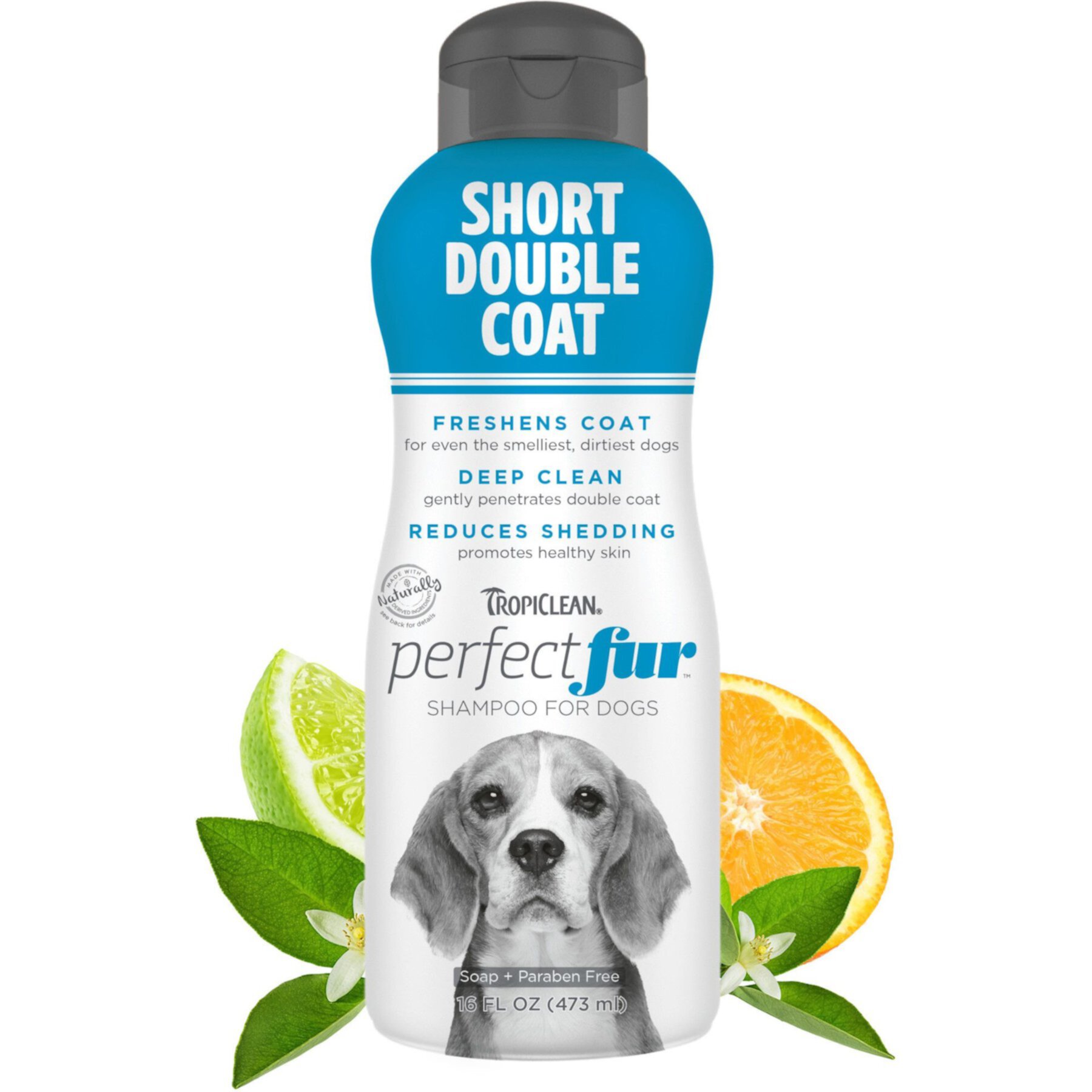 TropiClean PerfectFur Short Double Coat Deodorizing & Shed Reducing Dog Shampoo TropiClean