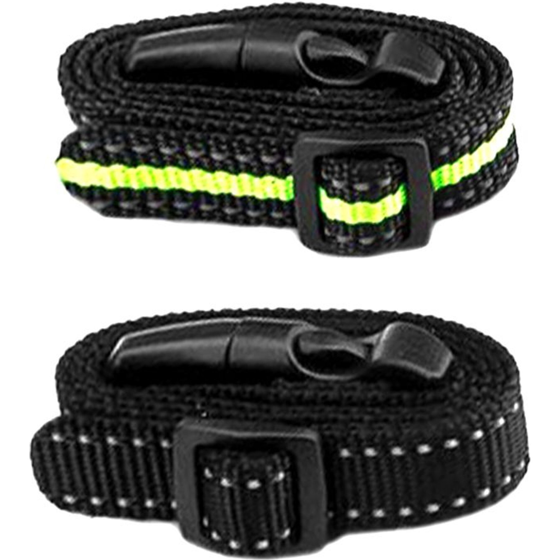 PATPET Reflective Standard Collar Strap, Fluorescent Green & Black, 2 count Patpet