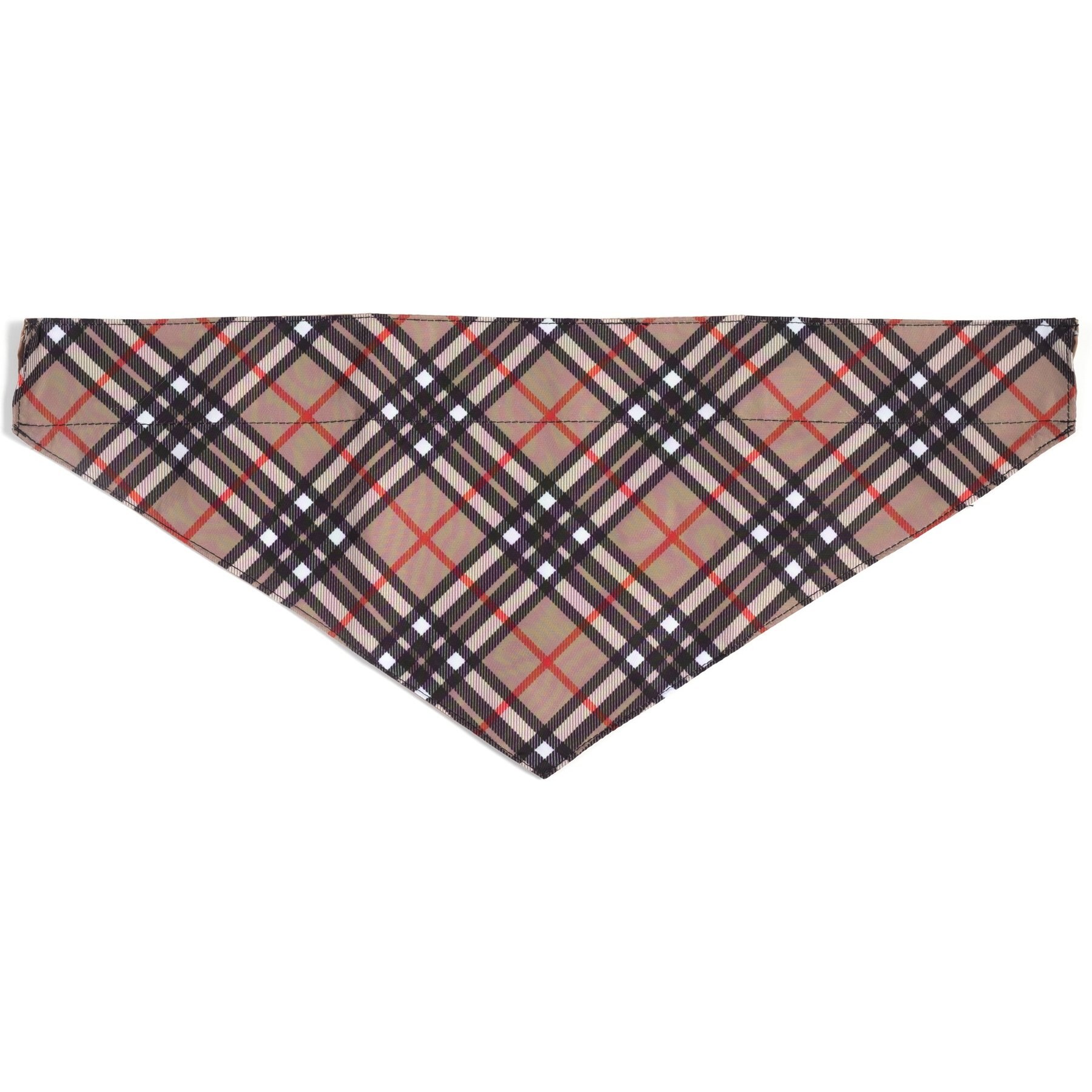 The Worthy Dog Bias Plaid Dog Bandana, Tan The Worthy Dog