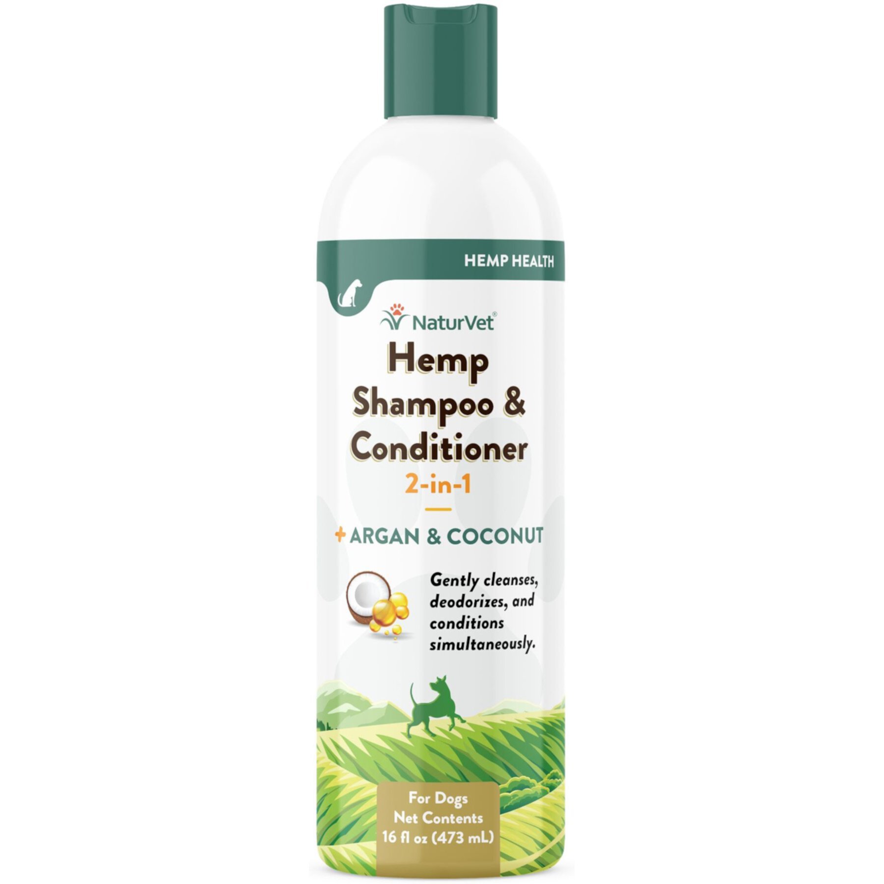 NaturVet Hemp 2-in-1 Dog Shampoo & Conditioner with Argan & Coconut NaturVet