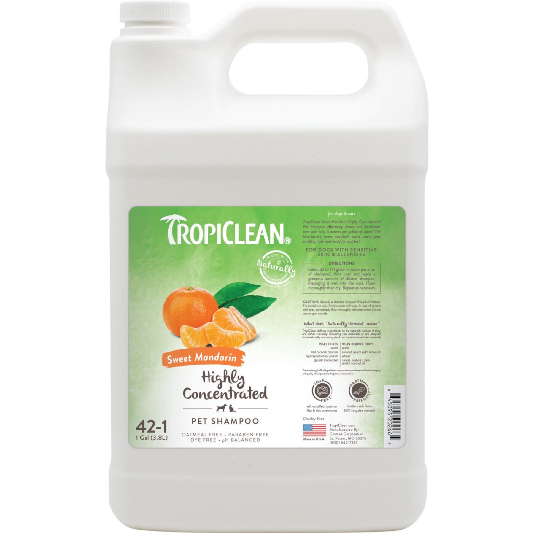 TropiClean Sweet Mandarin Highly Concentrated Dog & Cat Shampoo TropiClean