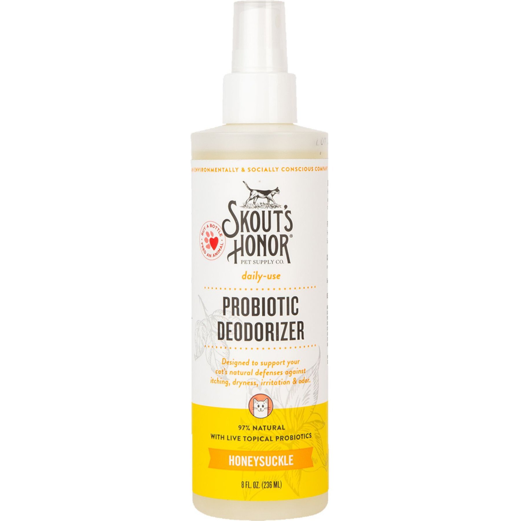 Skout's Honor Probiotic Honeysuckle Daily Use Cat Deodorizer Skout'S Honor