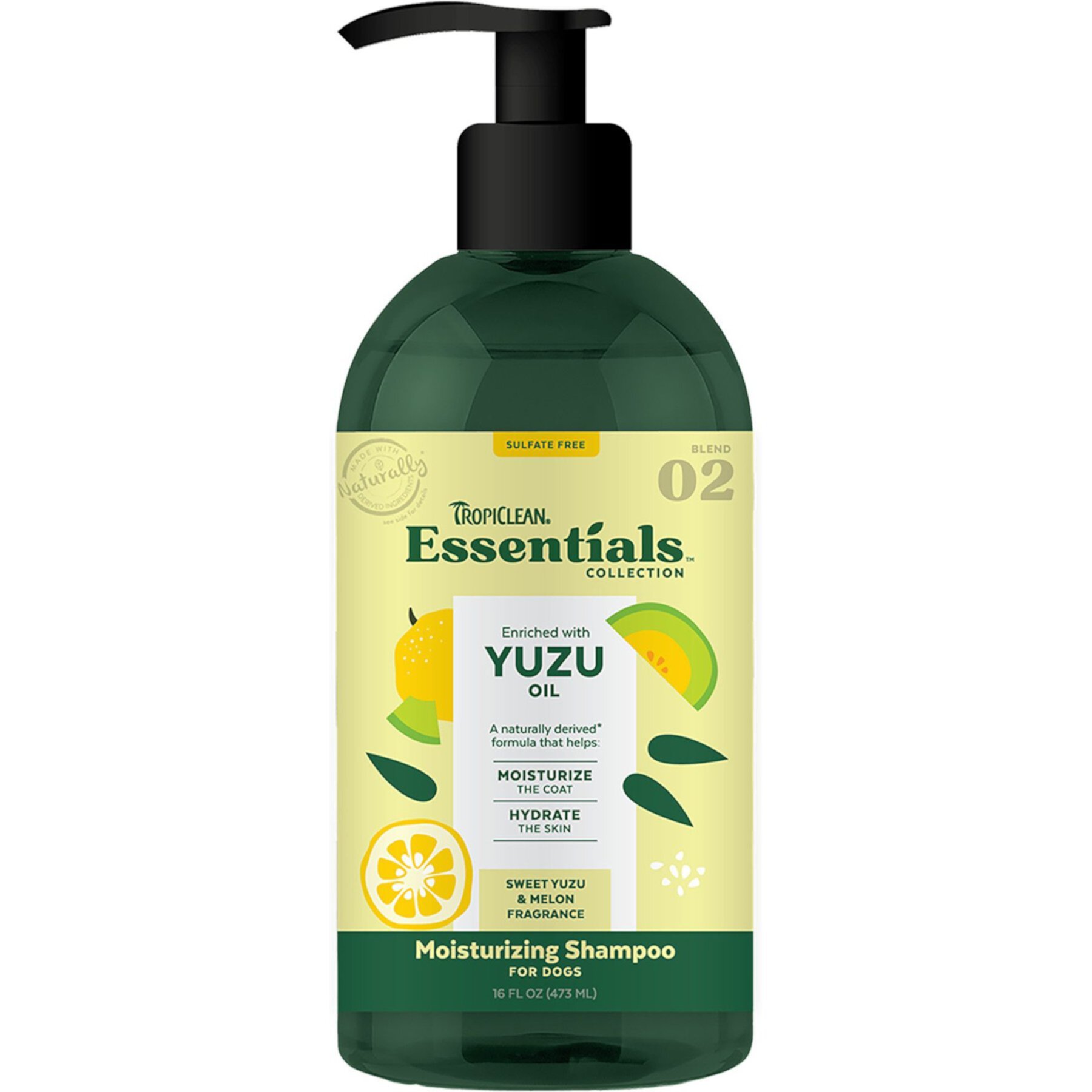 TropiClean Essentials Moisturizing Yuzu Fruit Dog Shampoo, 16-fl oz bottle TropiClean