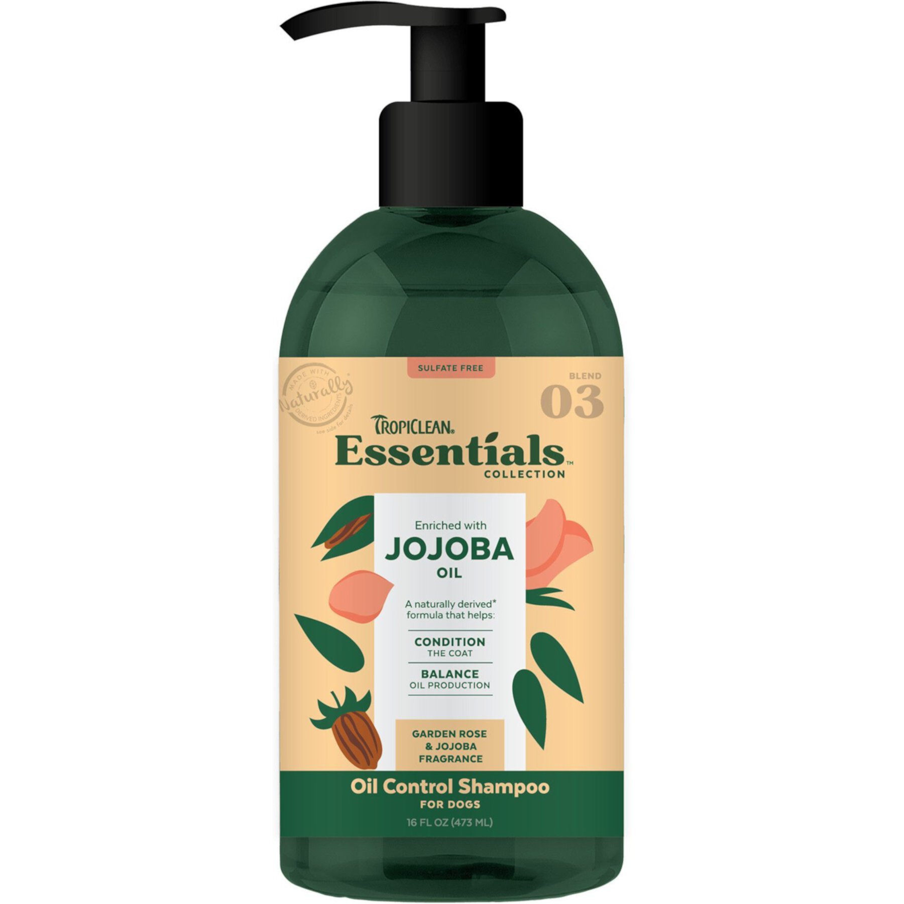 TropiClean Essentials Conditioning Jojoba Oil Dog Shampoo, 16-fl oz bottle TropiClean