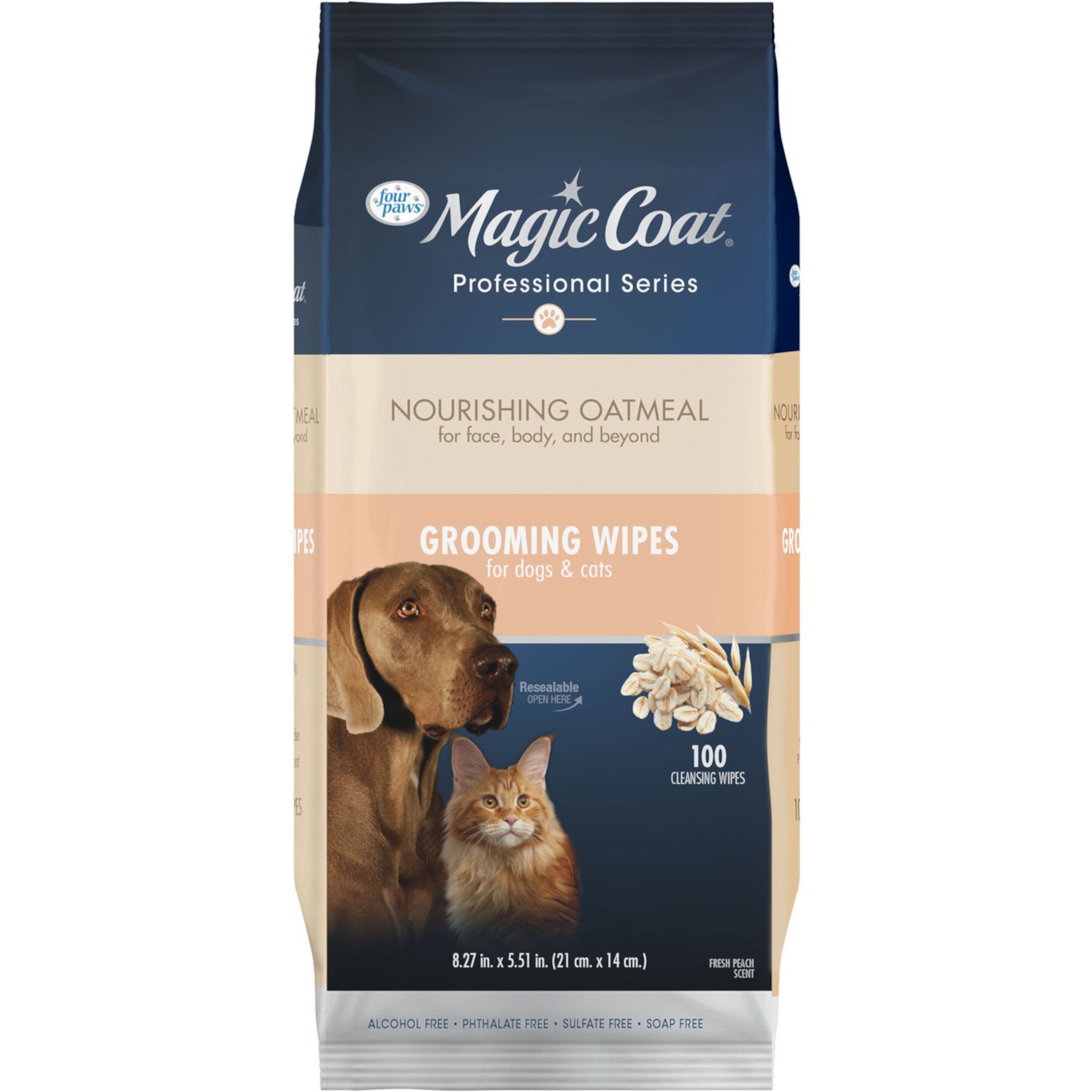 Four Paws Magic Coat Professional Series Dog & Cat Grooming Wipes, 100 count Four Paws