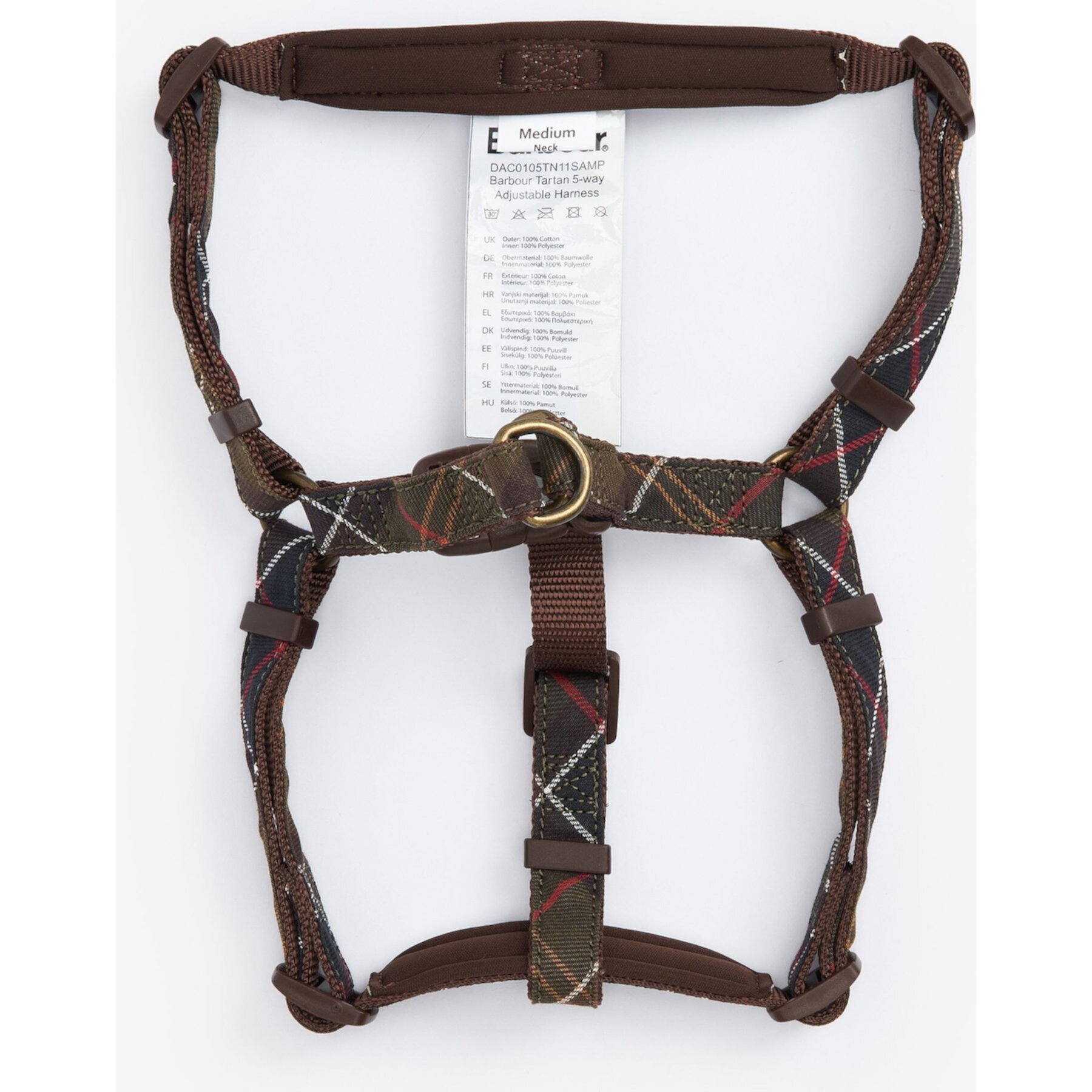 Barbour 5-Way Adjustable Dog Harness, Classic Tartan Barbour