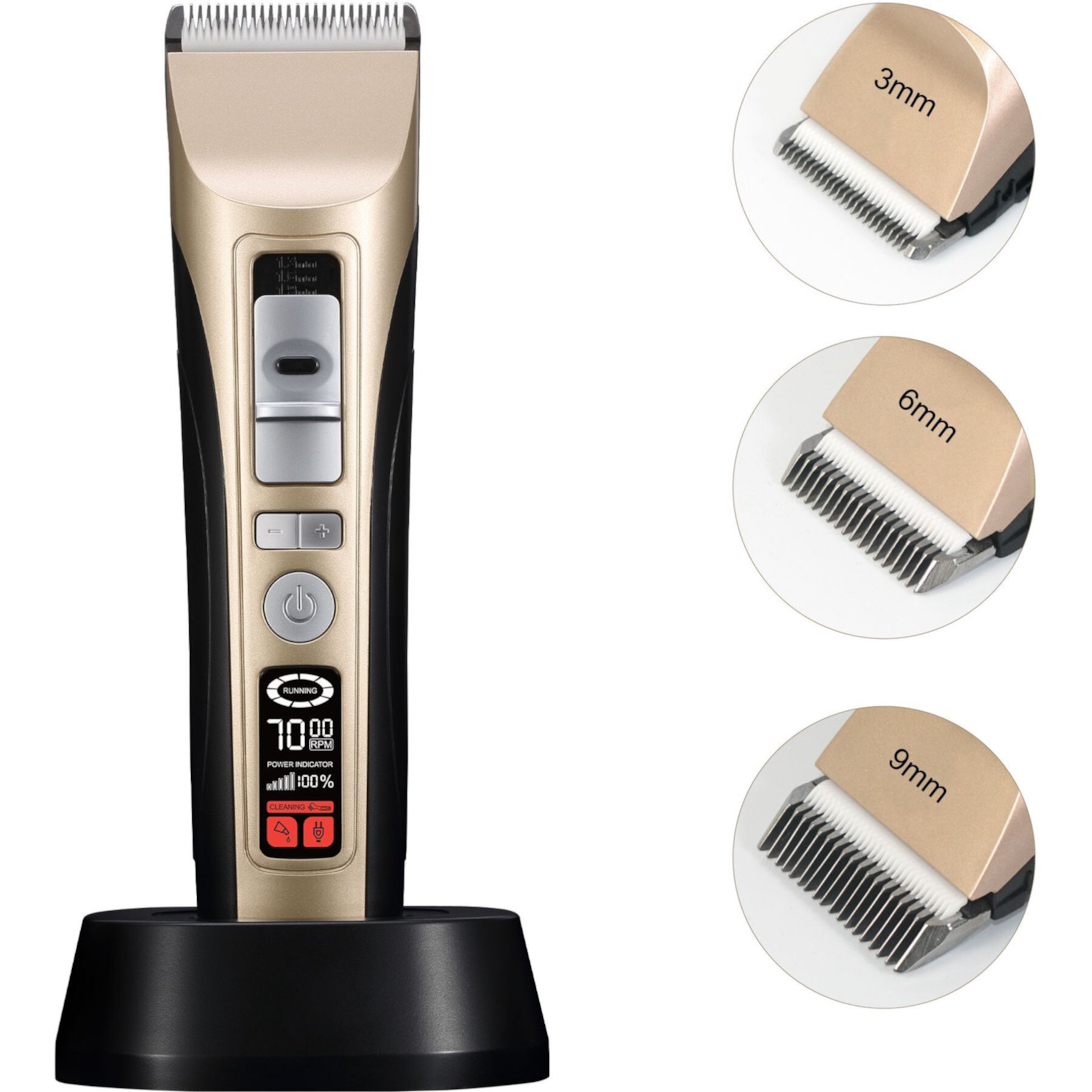 PATPET P950 Rechargeable Five-Level Speed Regulation Seat Pet Hair Grooming Clippers Patpet