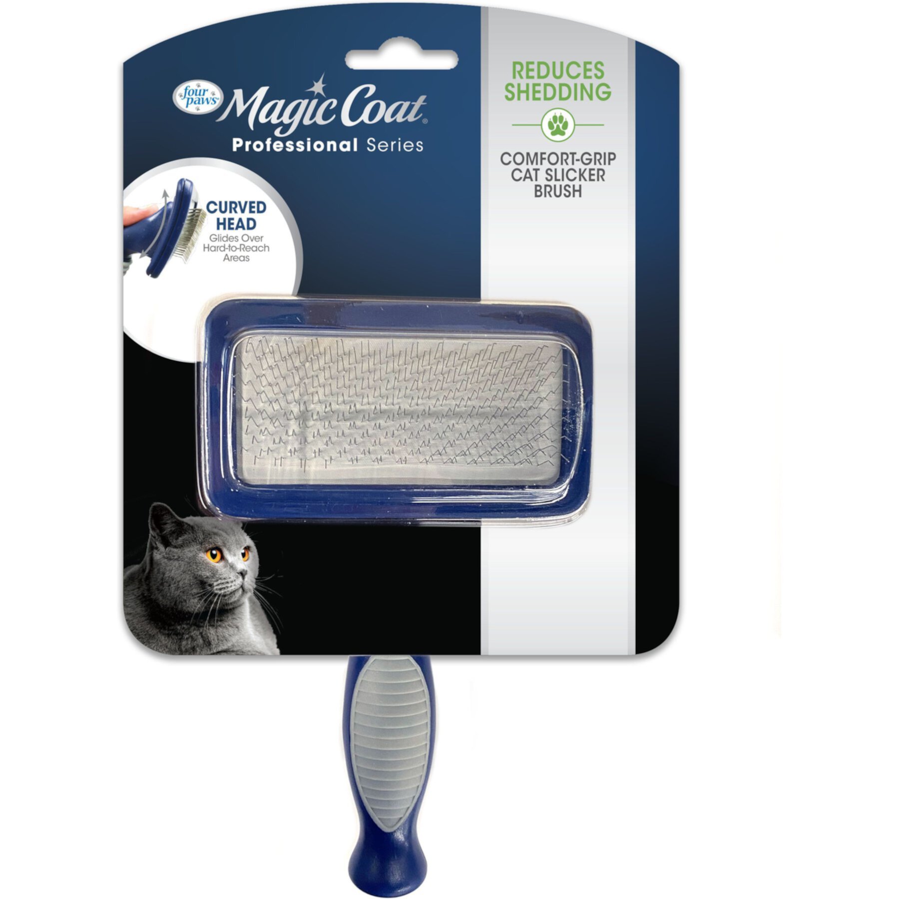 Four Paws Magic Coat Professional Series Comfort-Grip Cat Slicker Brush Four Paws