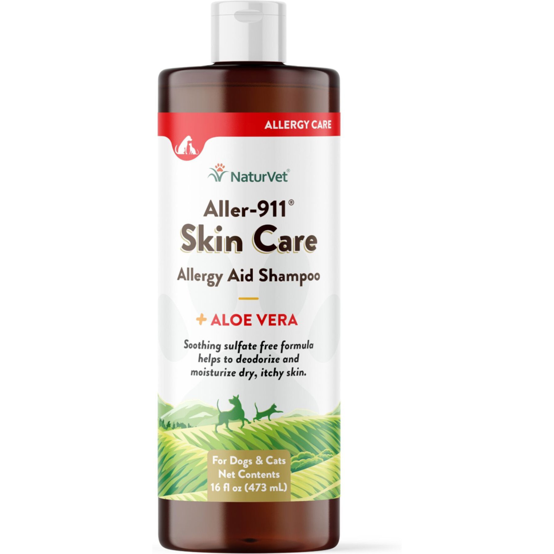 NaturVet Aller-911 Allergy Aid Skin Care Plus Aloe Vera Dog & Cat Shampoo NaturVet