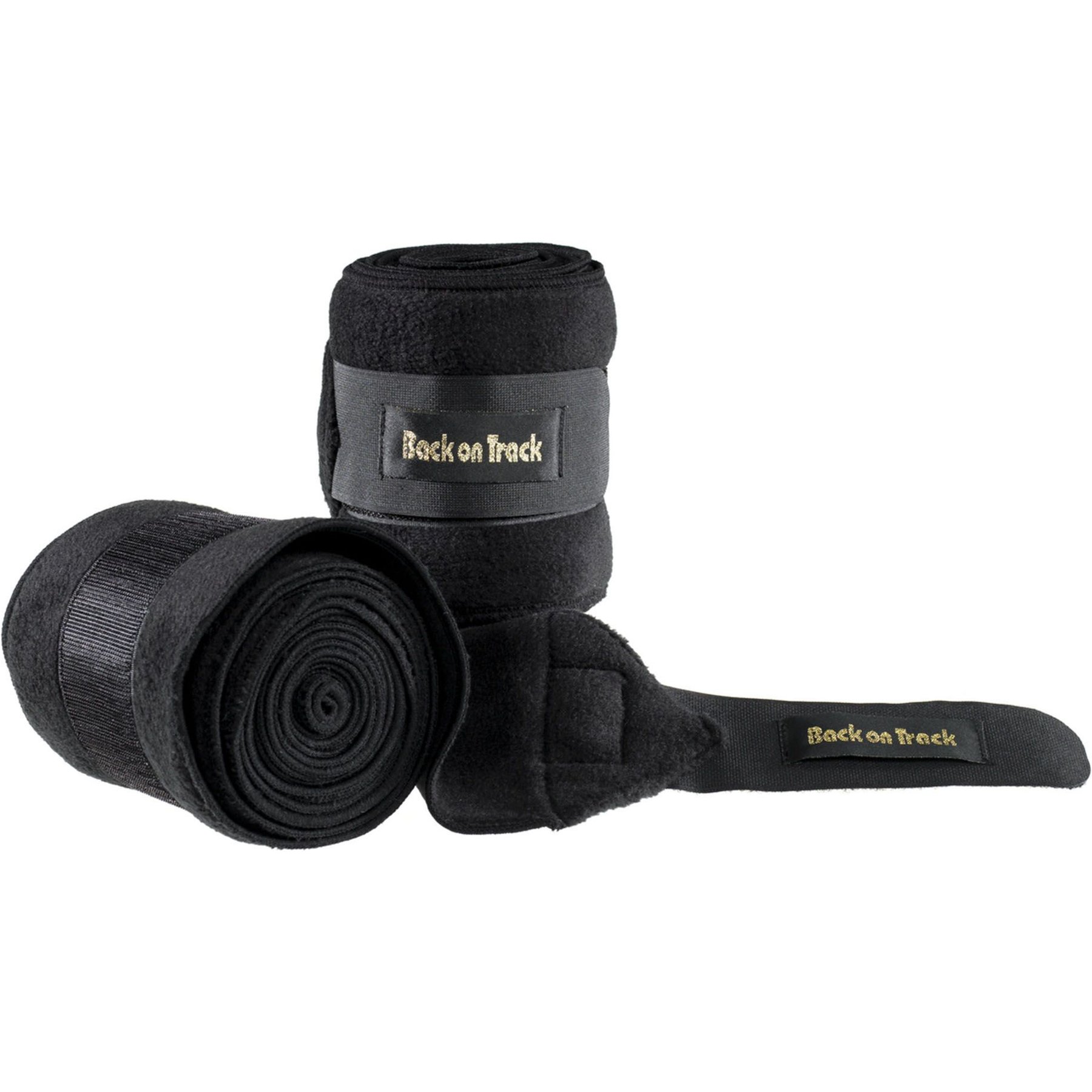 Back on Track Polo Fleece Horse Leg Wraps, Black Back on Track