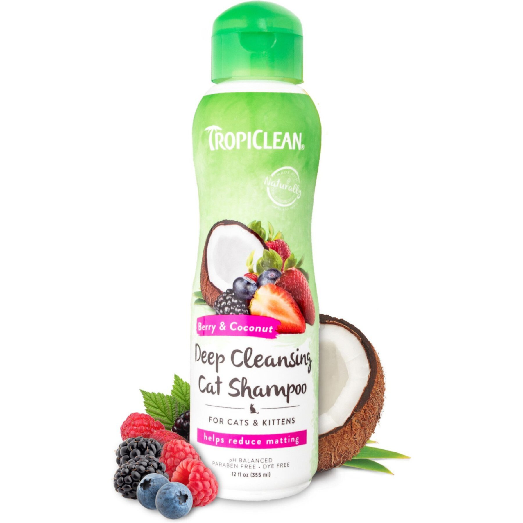 TropiClean Berry & Coconut Deep Cleansing Cat Shampoo TropiClean