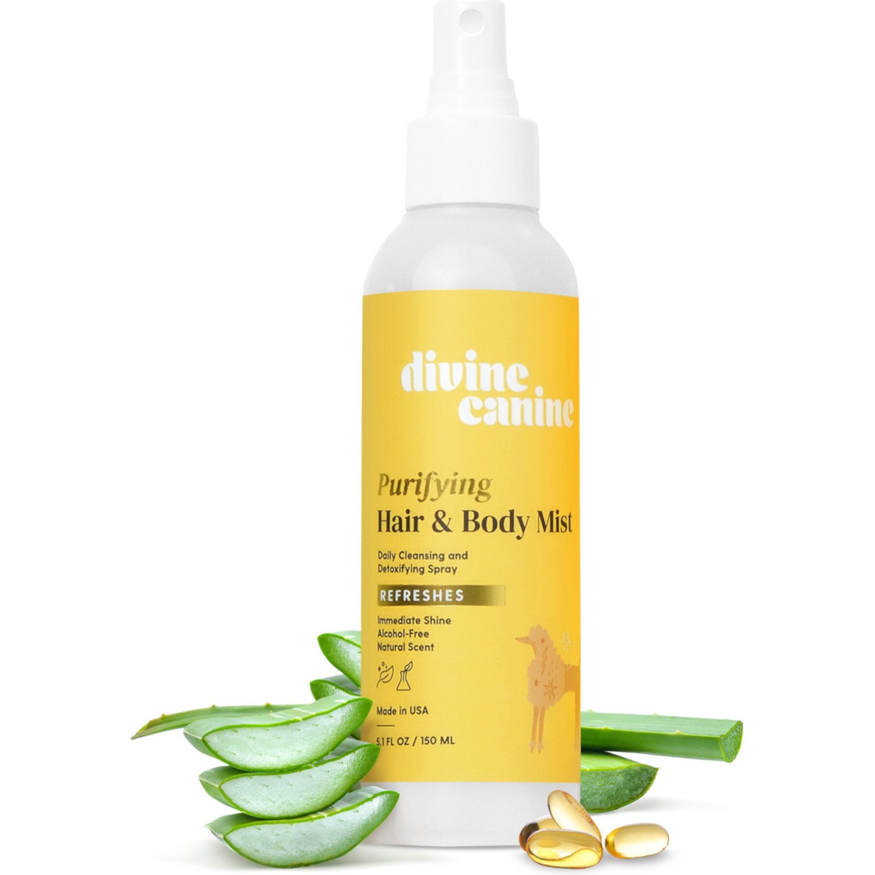 Divine Canine Purifying Hair & Body Mist, Alcohol-Free Cleansing & Detoxifying Dog Spray, 5.1-fl oz bottle Divine Canine