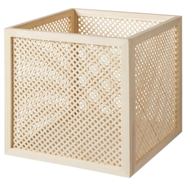 Коробка из лакированной древесины, натурального цвета, размер 33x33x31 см Ikea