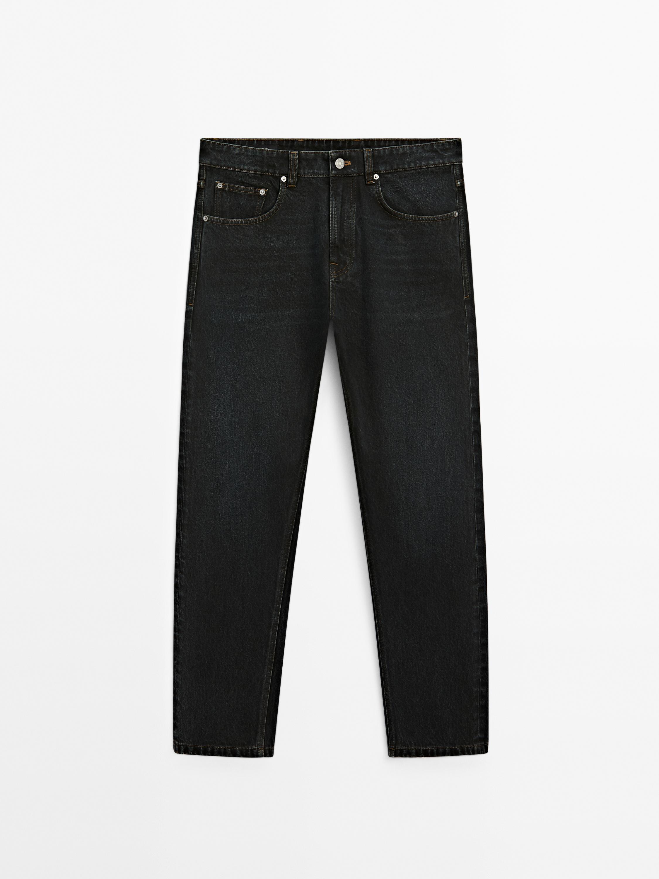 Regular fit overdyed cotton jeans Massimo Dutti