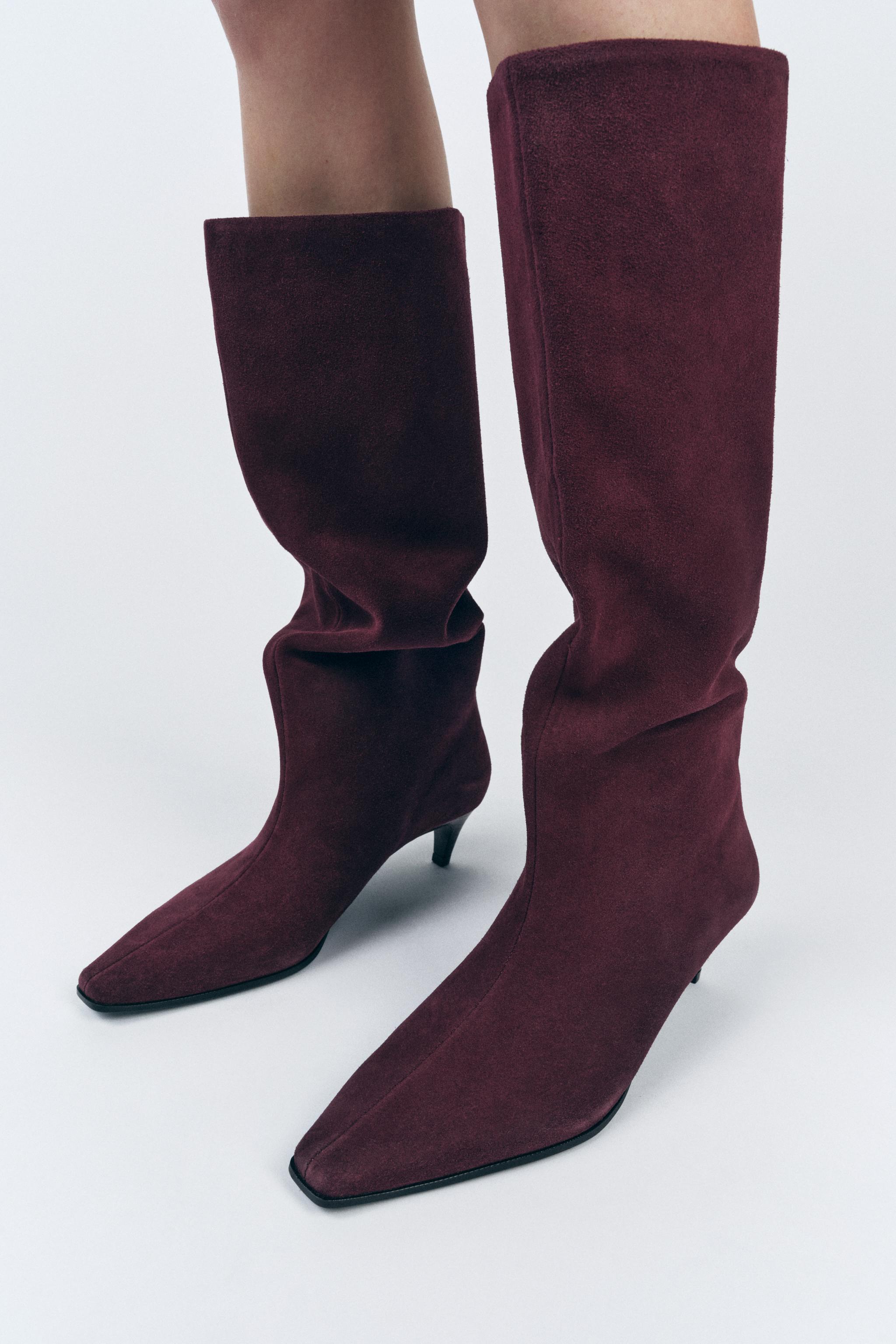 HEELED SUEDE BOOTS Zara