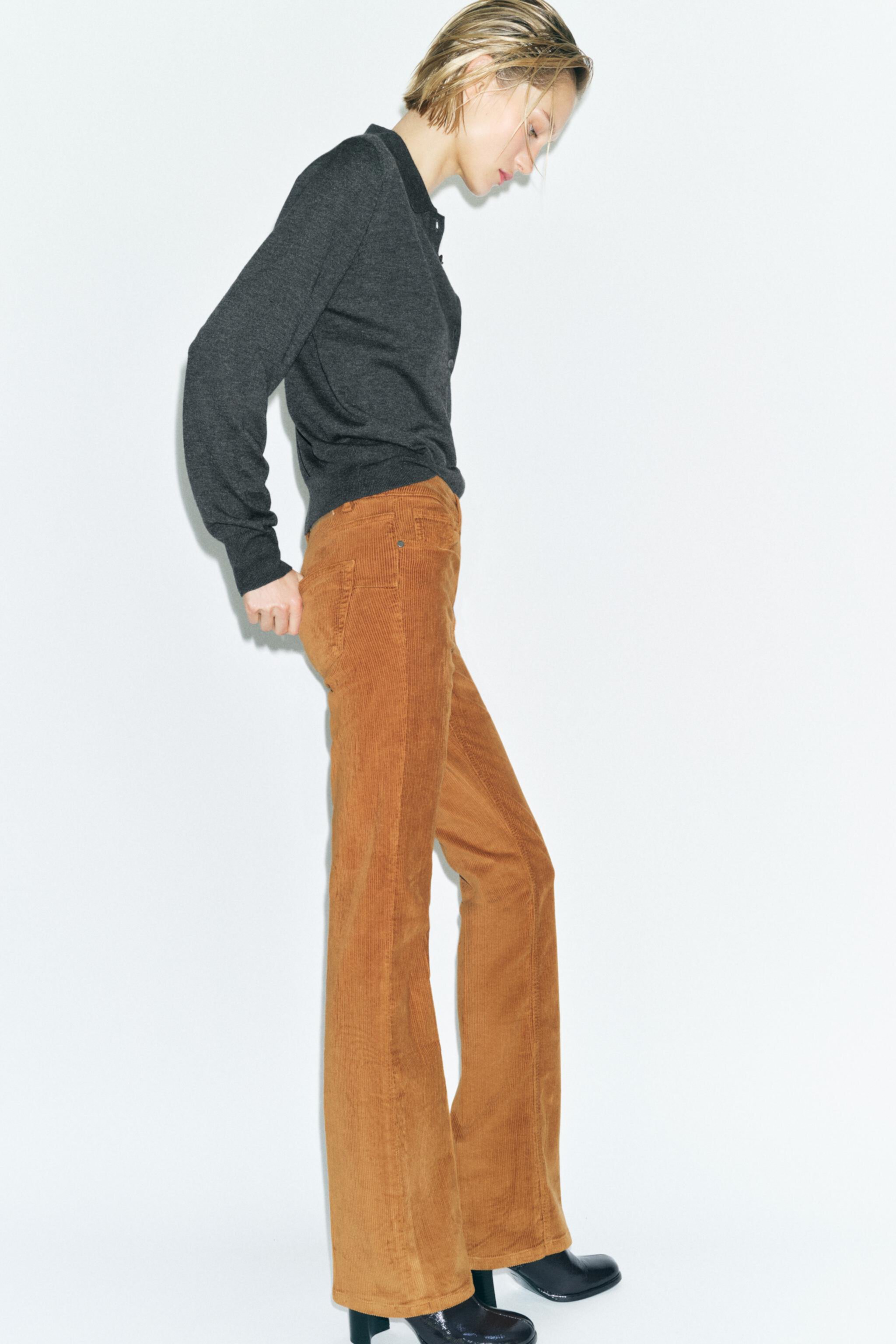 ZW COLLECTION CORDUROY FLARE PANTS Zara